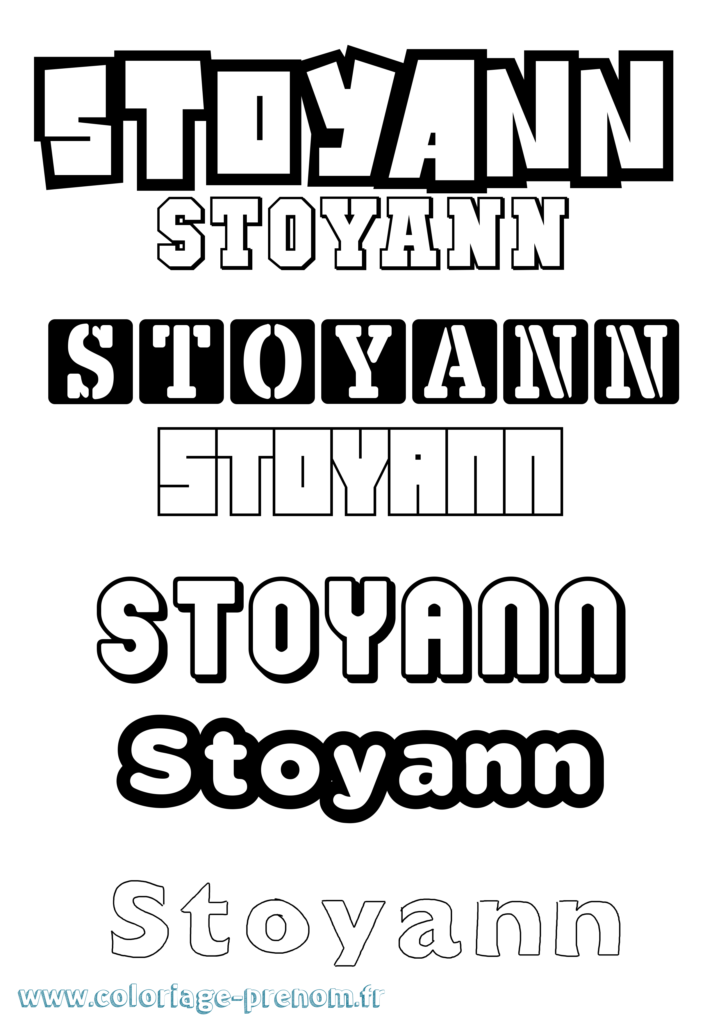 Coloriage Stoyann Simple Coloriage prénom Stoyann Simple