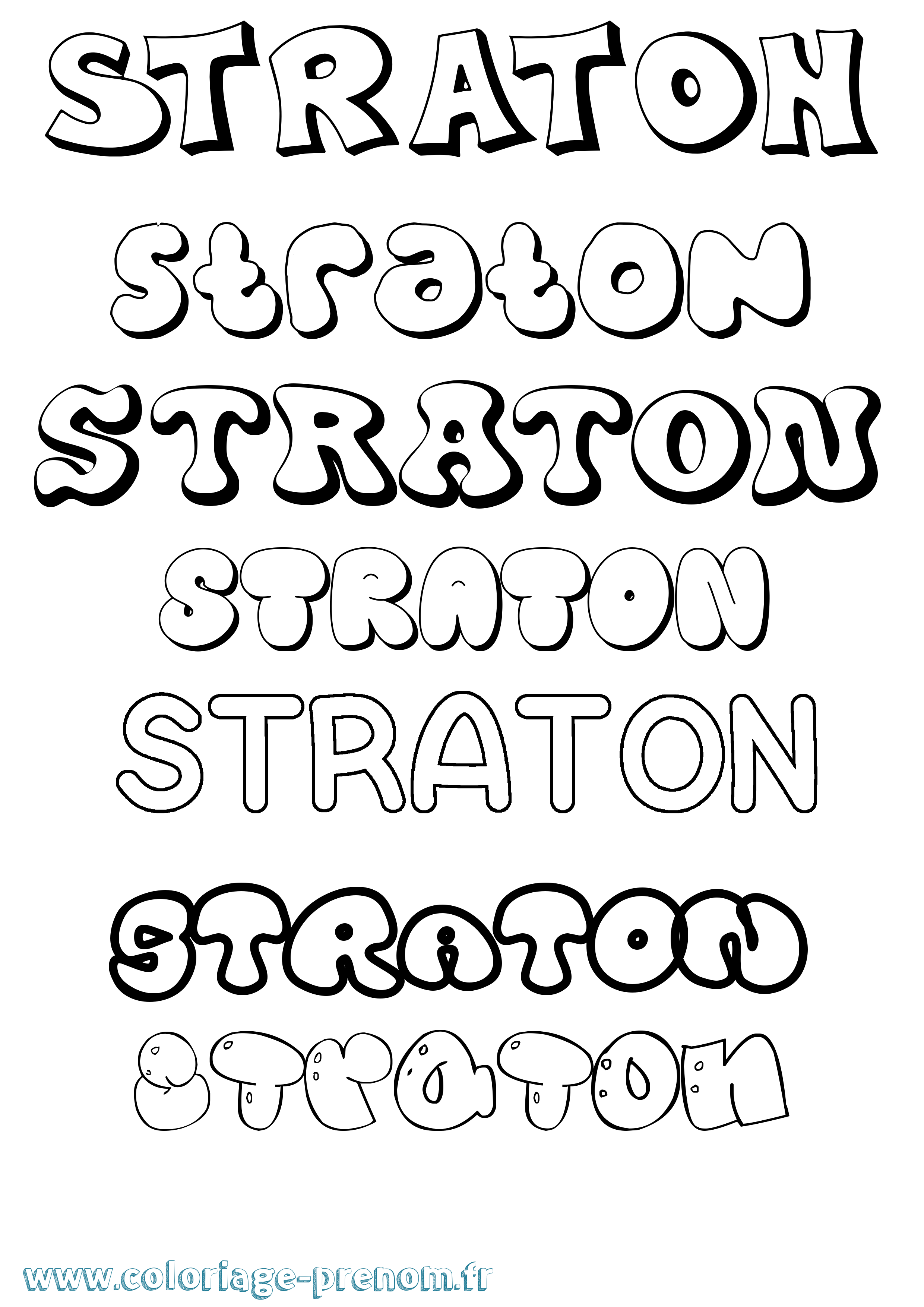Coloriage Straton Bubble Coloriage prénom Straton Bubble