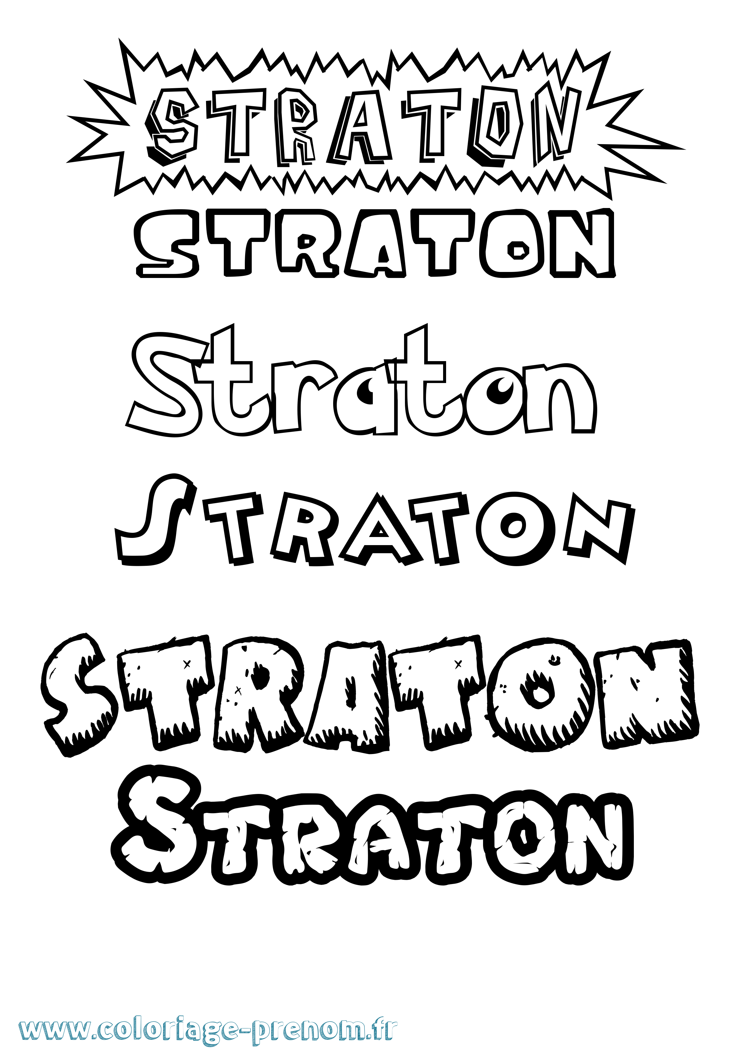 Coloriage Straton Dessin Animé Coloriage prénom Straton Dessin Animé