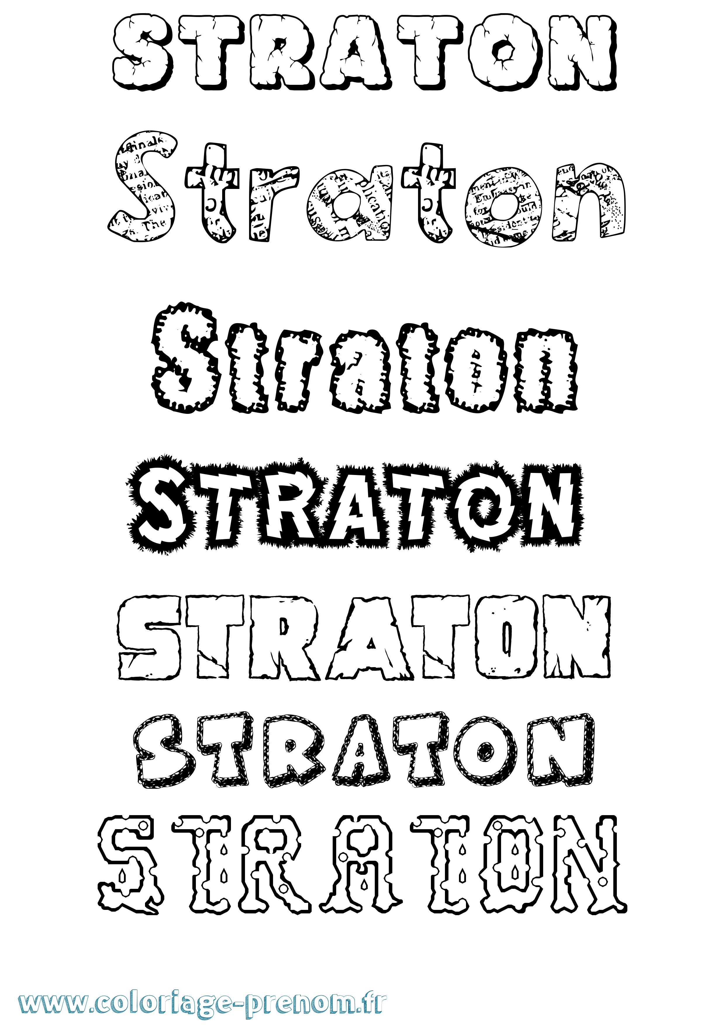 Coloriage Straton Destructuré Coloriage prénom Straton Destructuré