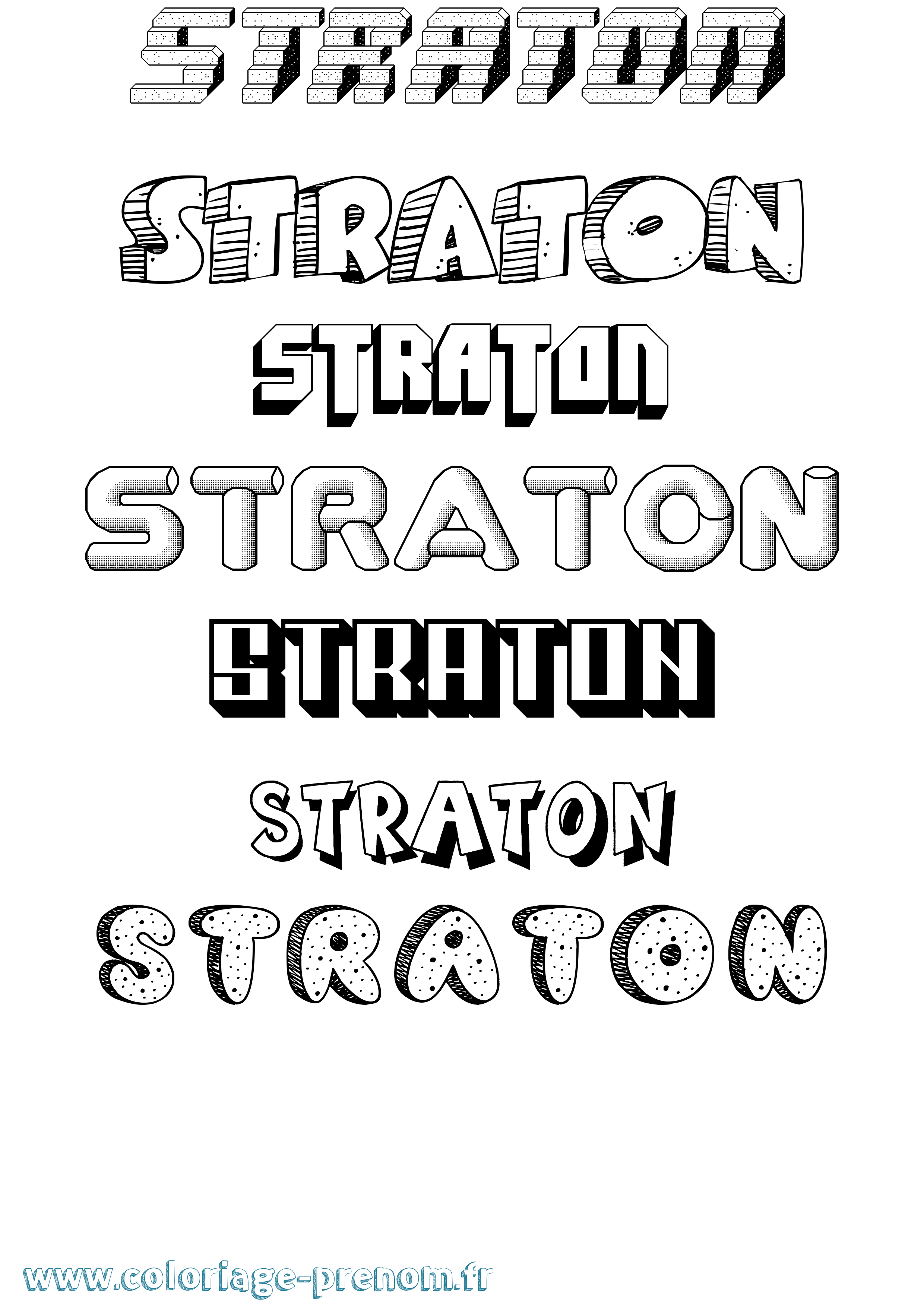 Coloriage Straton Effet 3D Coloriage prénom Straton Effet 3D