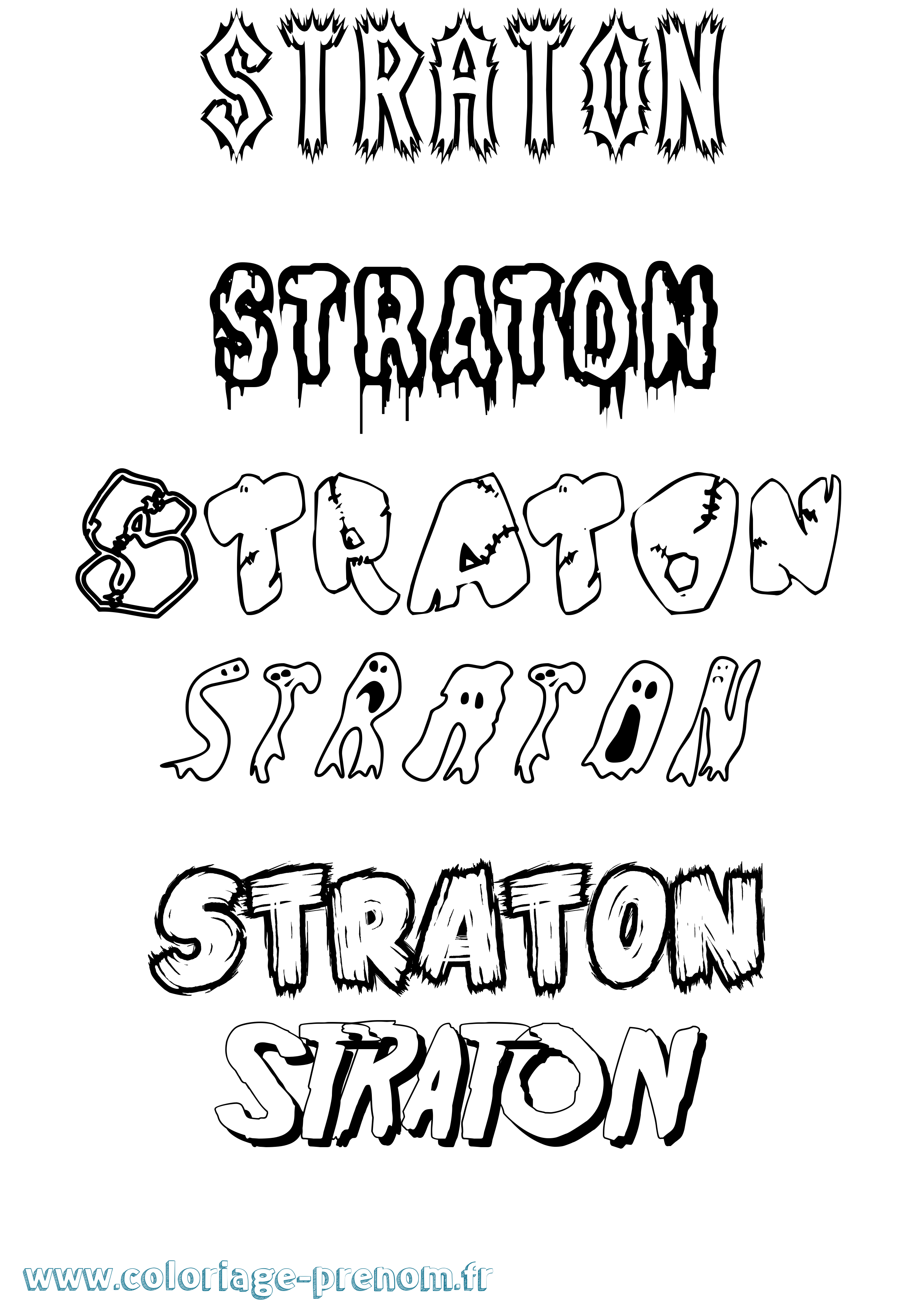Coloriage Straton Frisson Coloriage prénom Straton Frisson