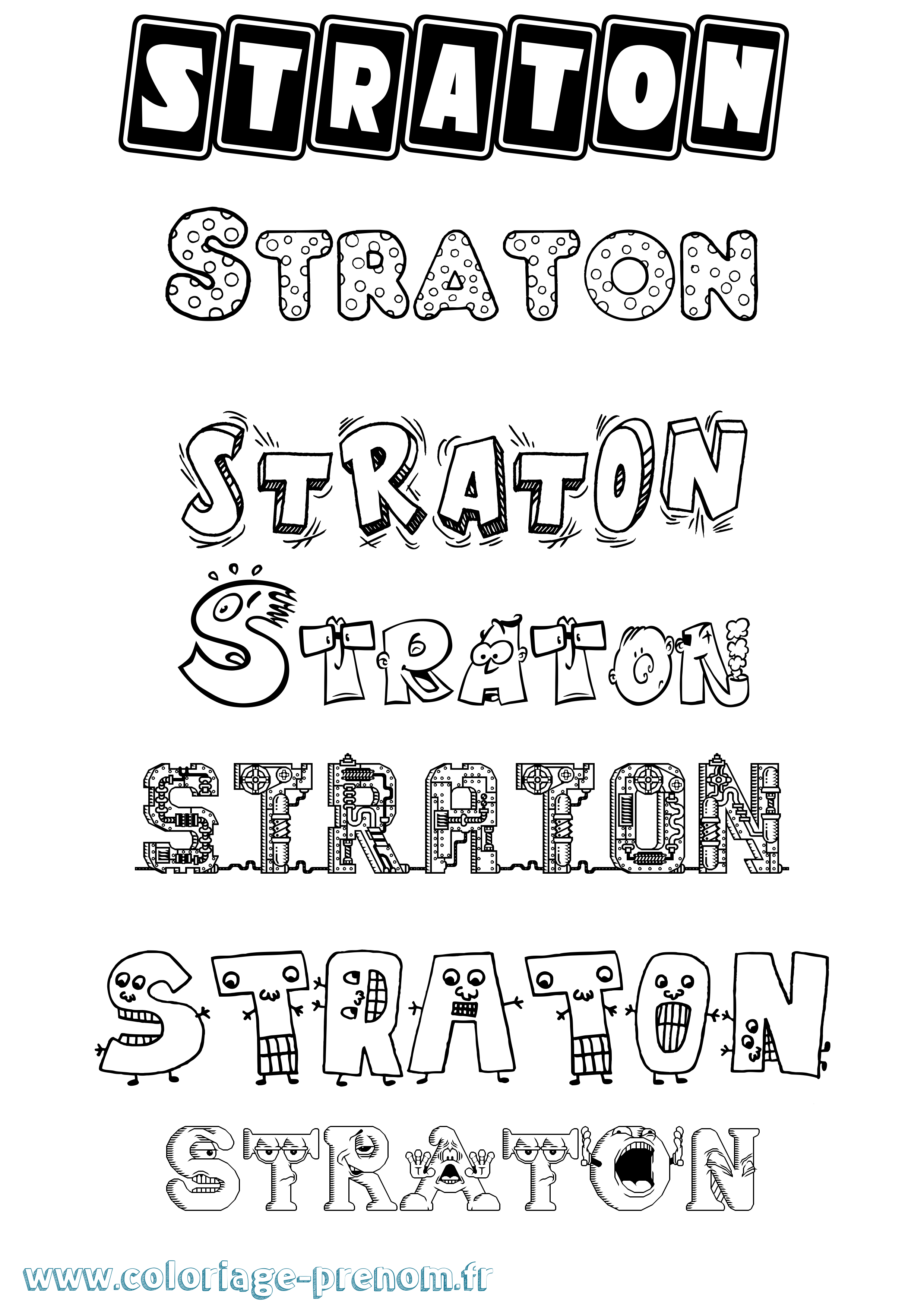 Coloriage Straton Fun Coloriage prénom Straton Fun
