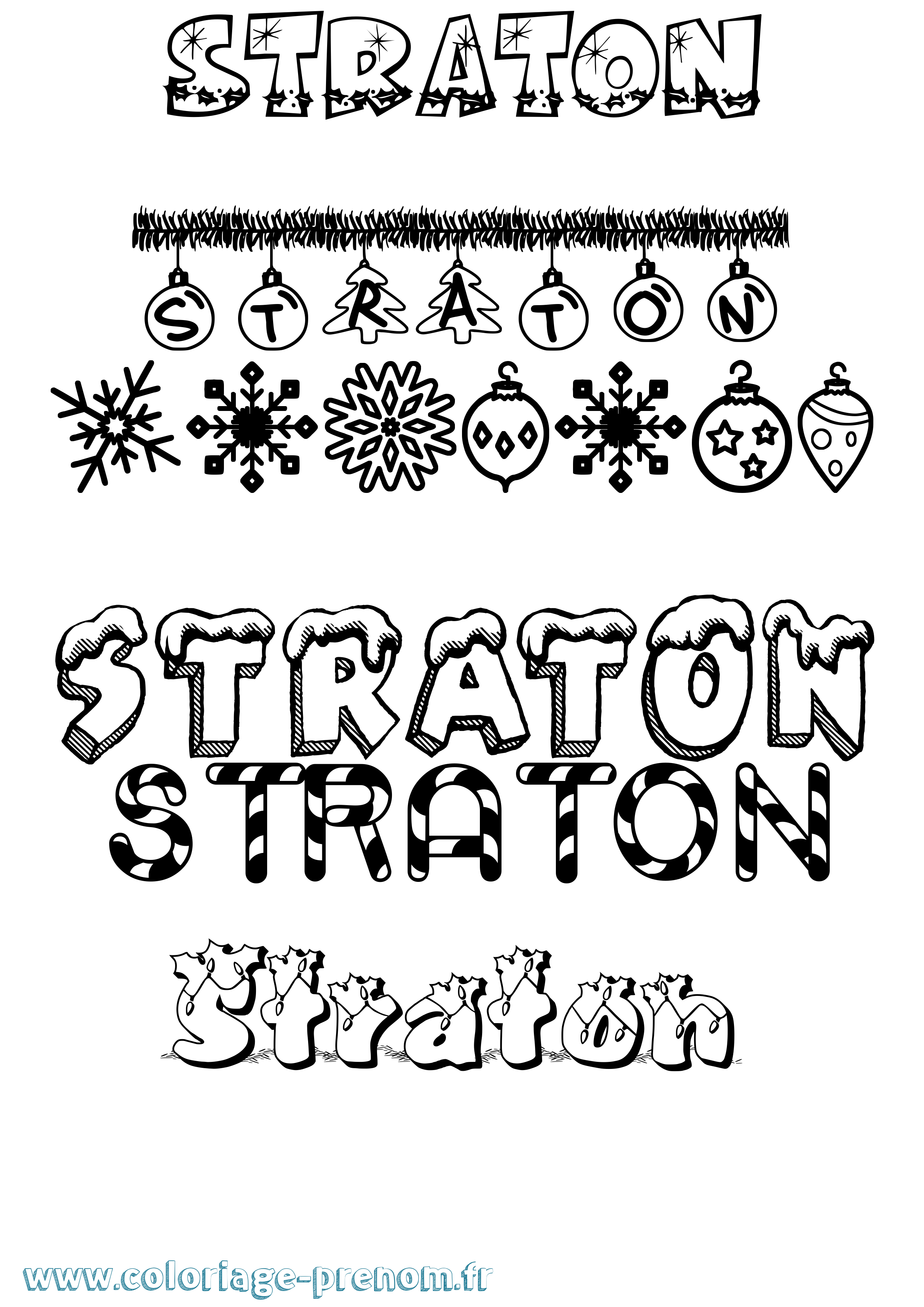 Coloriage Straton Noël Coloriage prénom Straton Noël