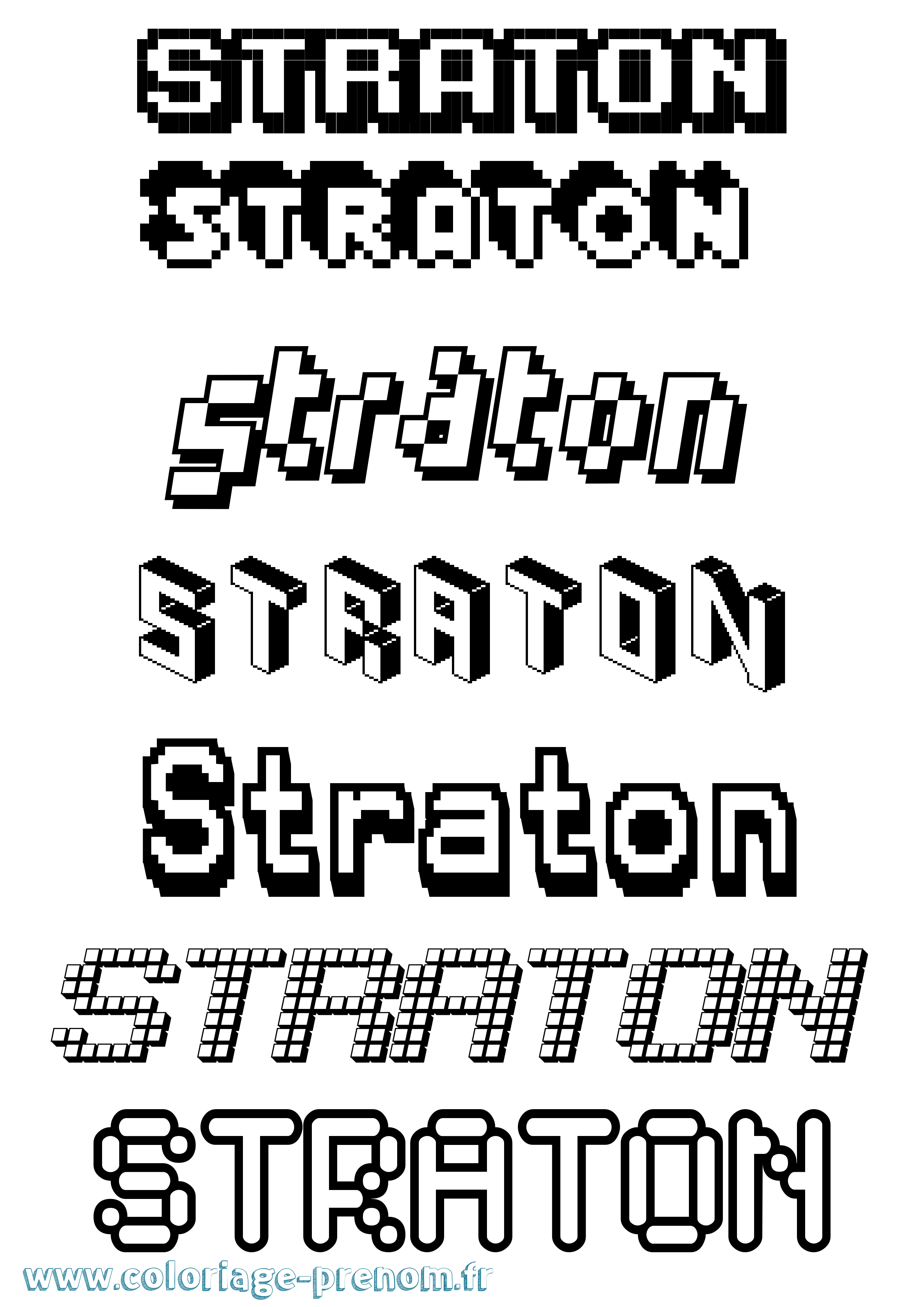 Coloriage Straton Pixel Coloriage prénom Straton Pixel