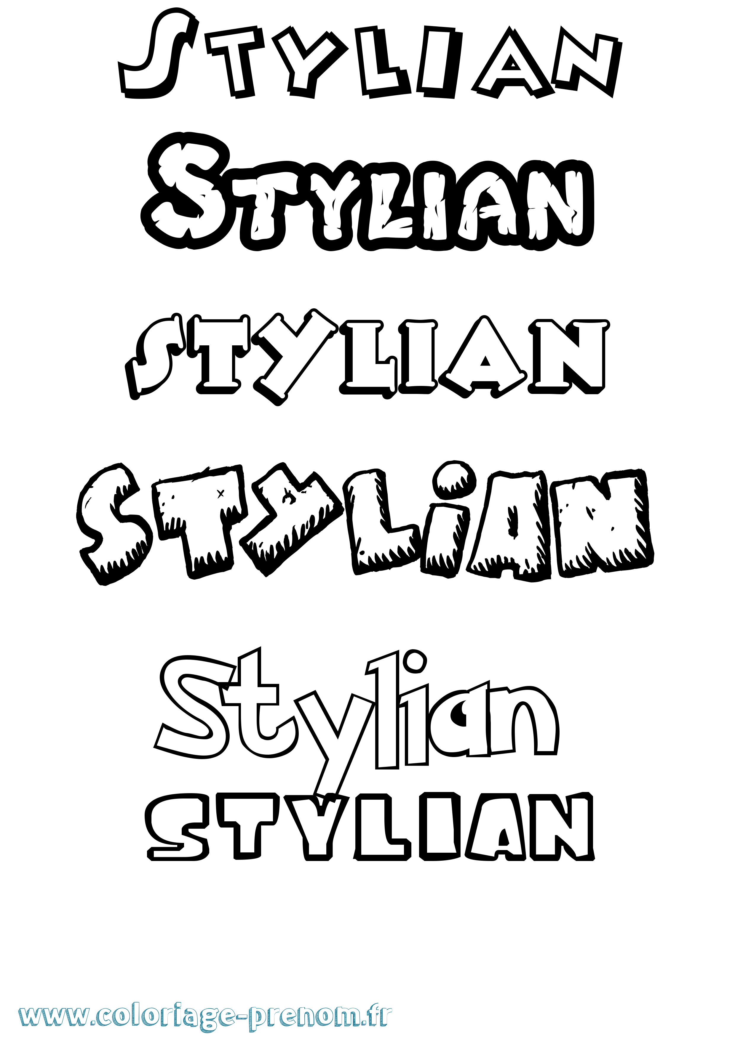 Coloriage Stylian Dessin Animé Coloriage prénom Stylian Dessin Animé