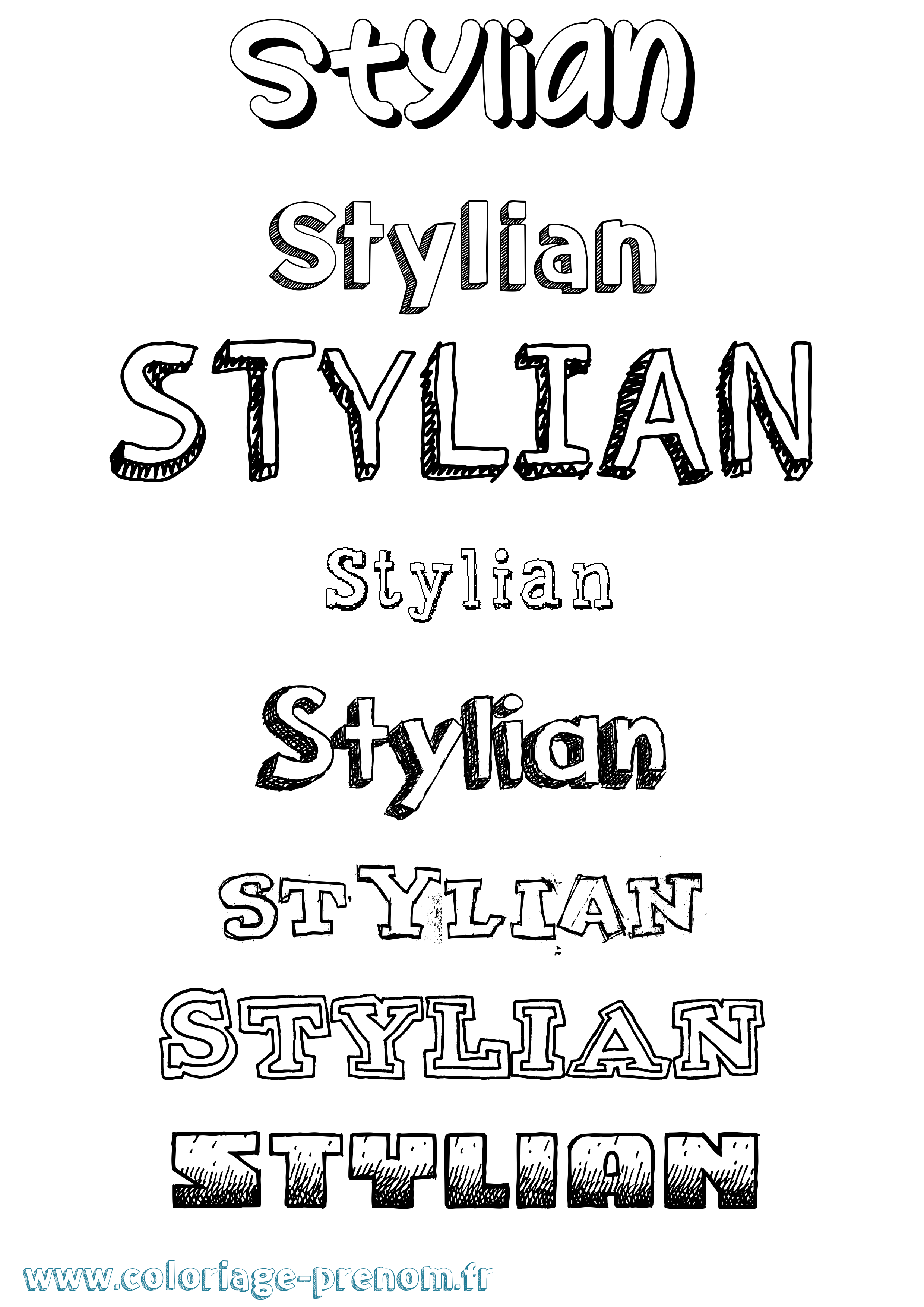 Coloriage Stylian Dessiné Coloriage prénom Stylian Dessiné