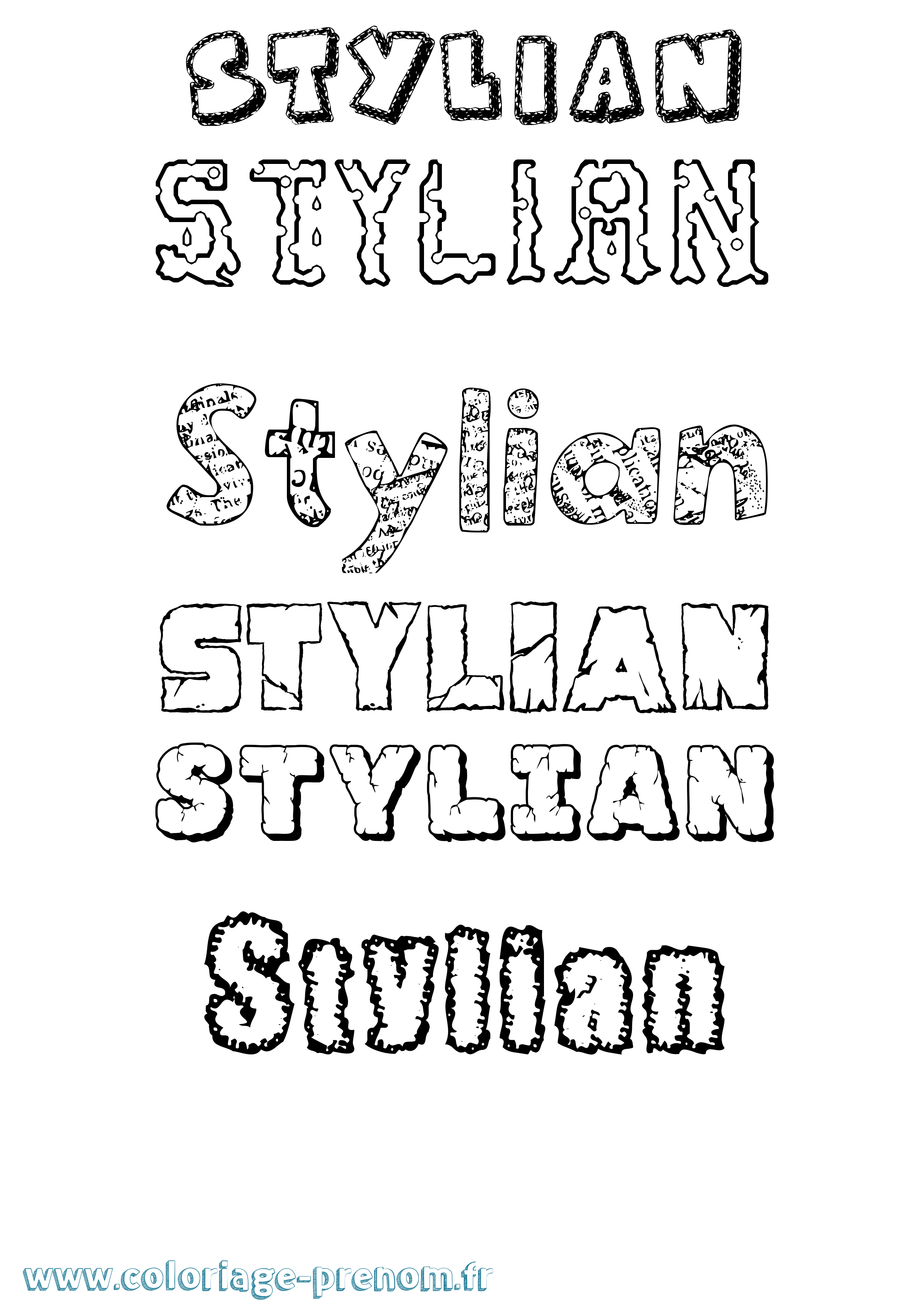Coloriage Stylian Destructuré Coloriage prénom Stylian Destructuré
