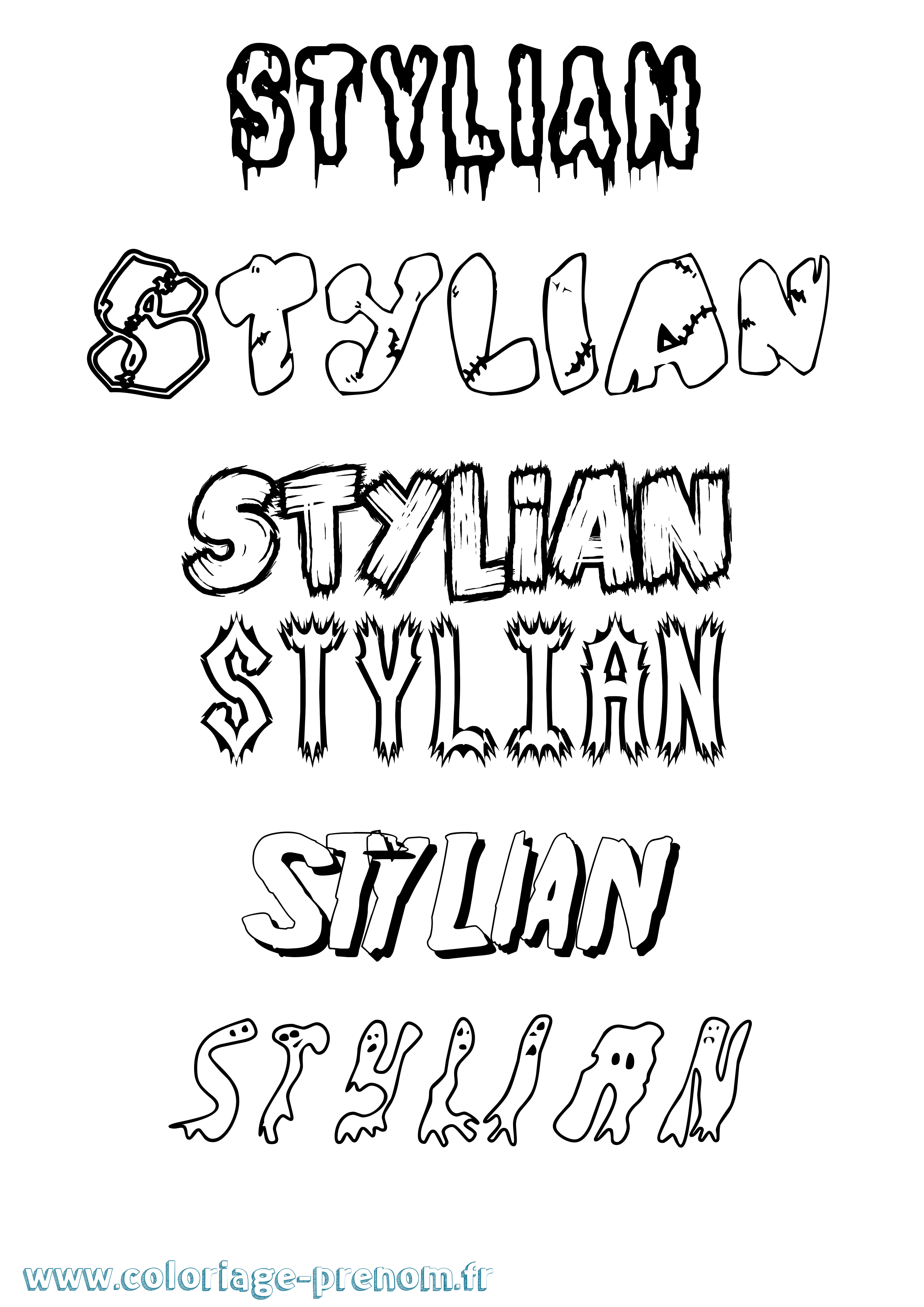Coloriage Stylian Frisson Coloriage prénom Stylian Frisson