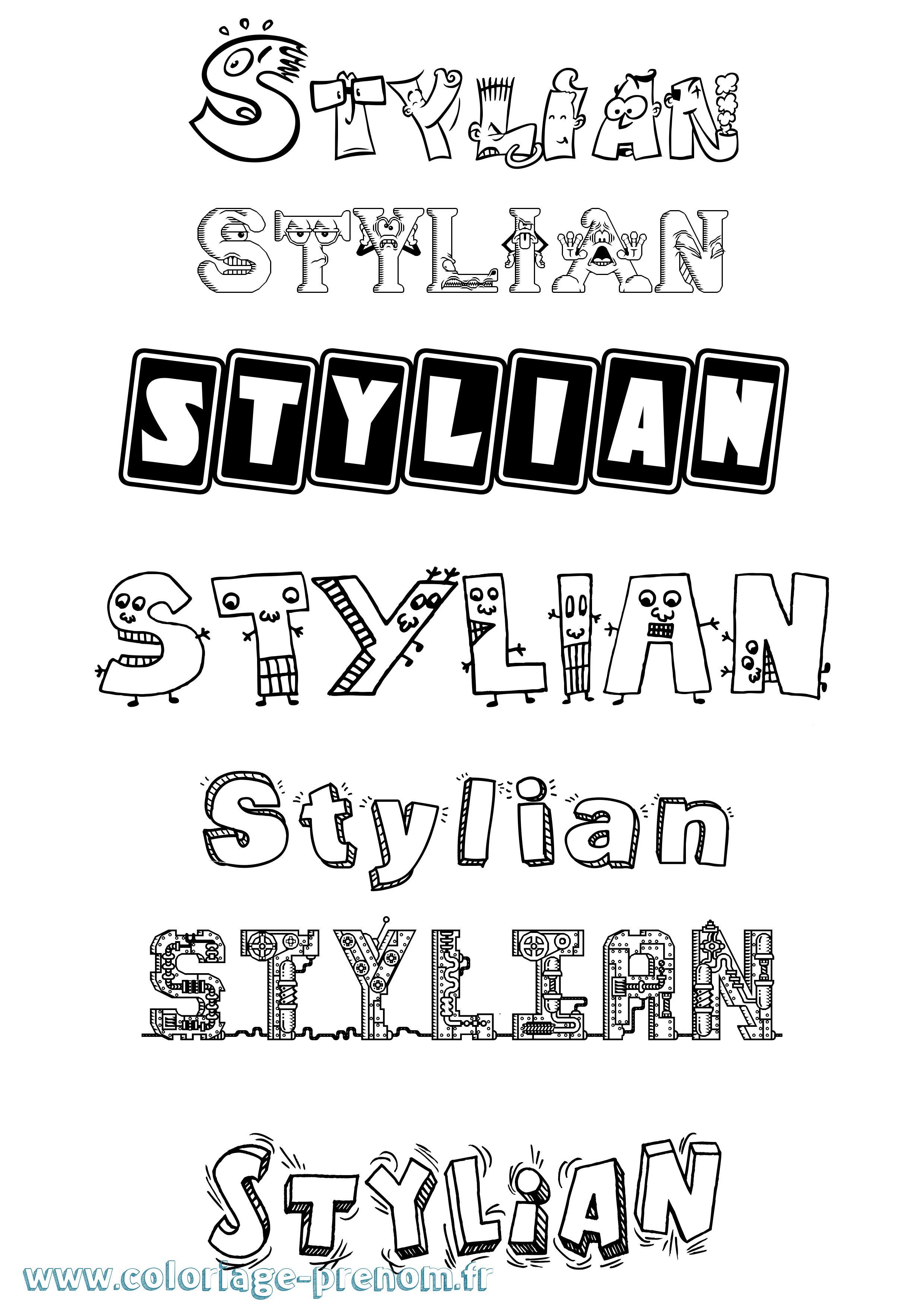 Coloriage Stylian Fun Coloriage prénom Stylian Fun