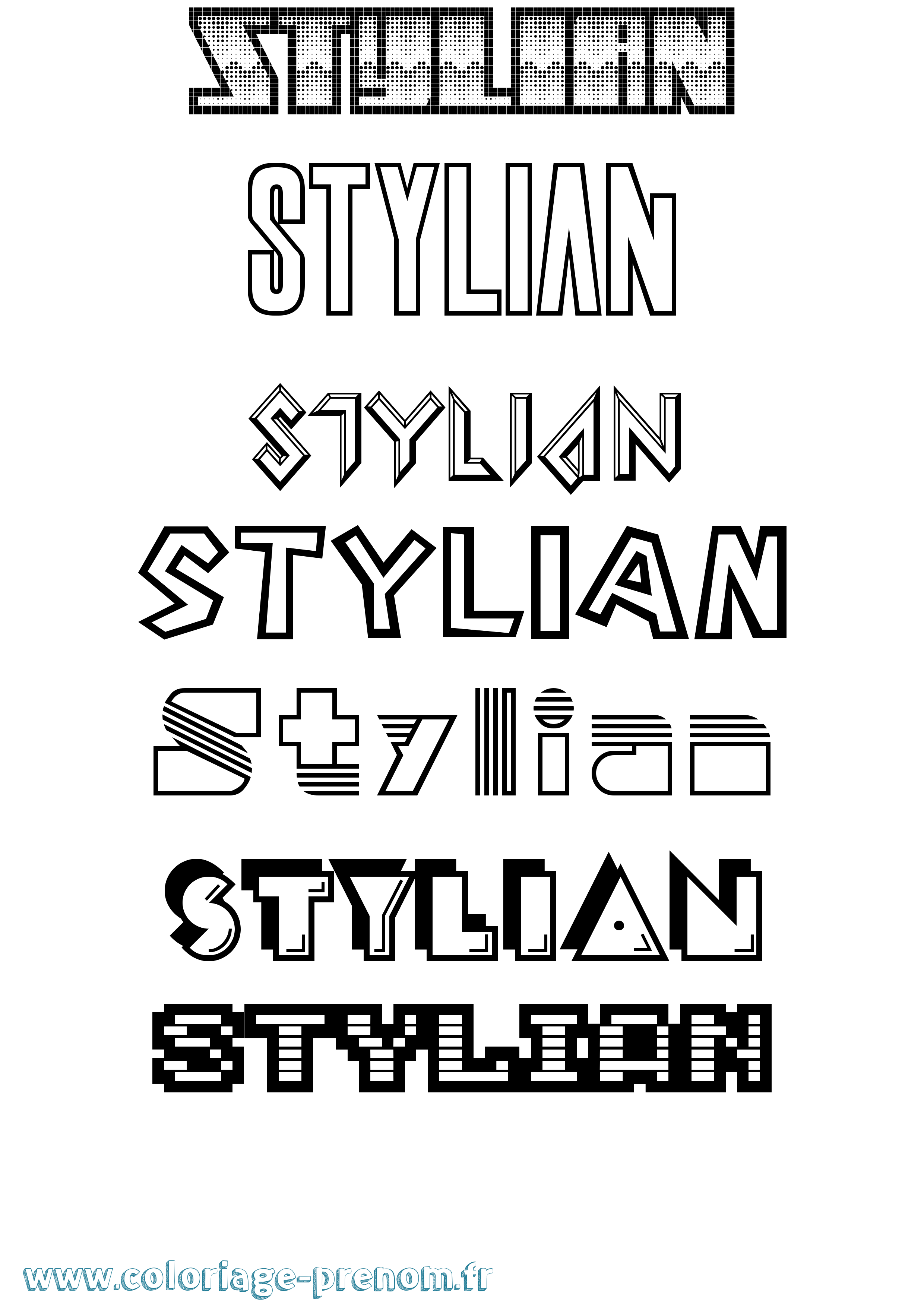 Coloriage Stylian Jeux Vidéos Coloriage prénom Stylian Jeux Vidéos