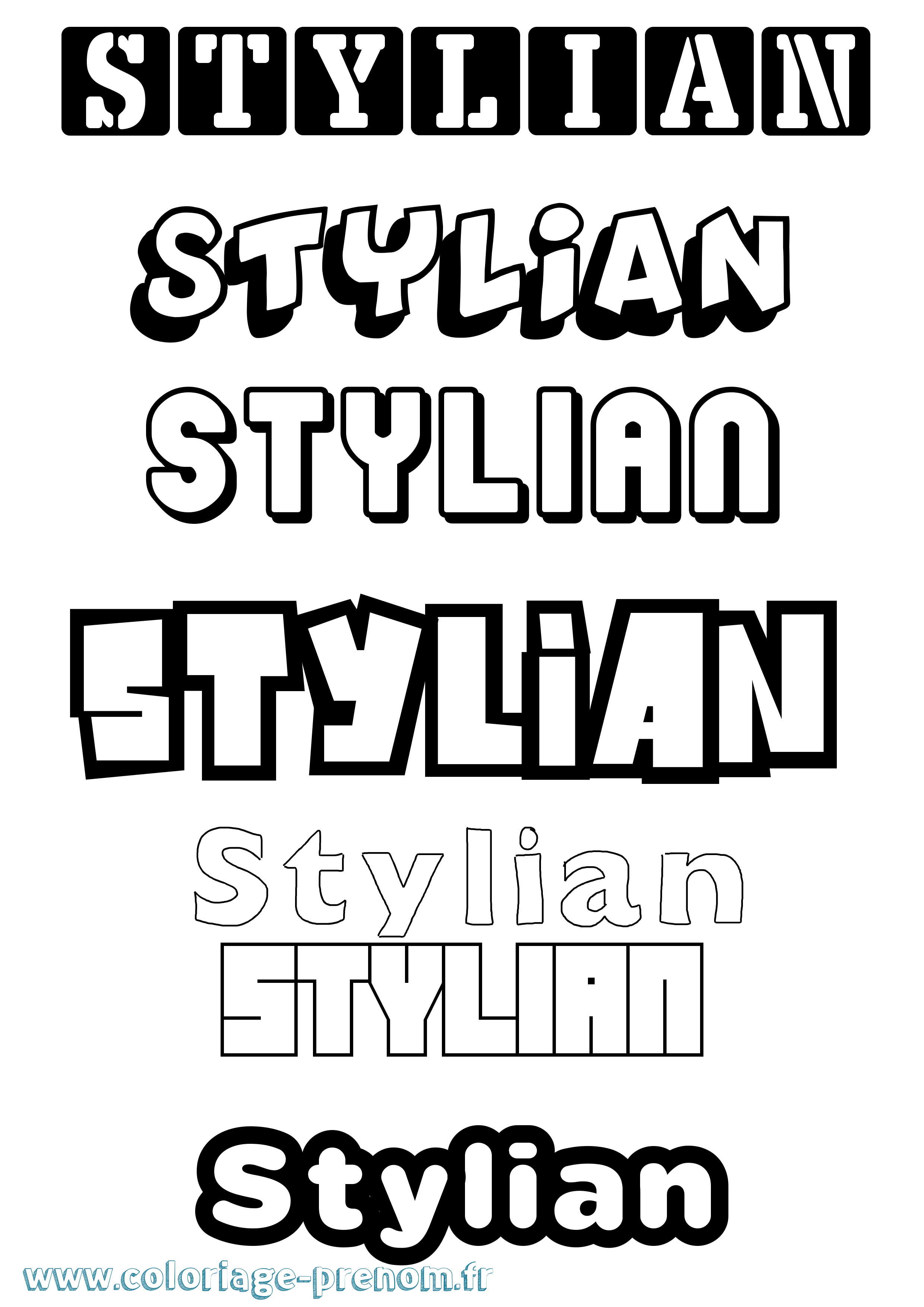 Coloriage Stylian Simple Coloriage prénom Stylian Simple