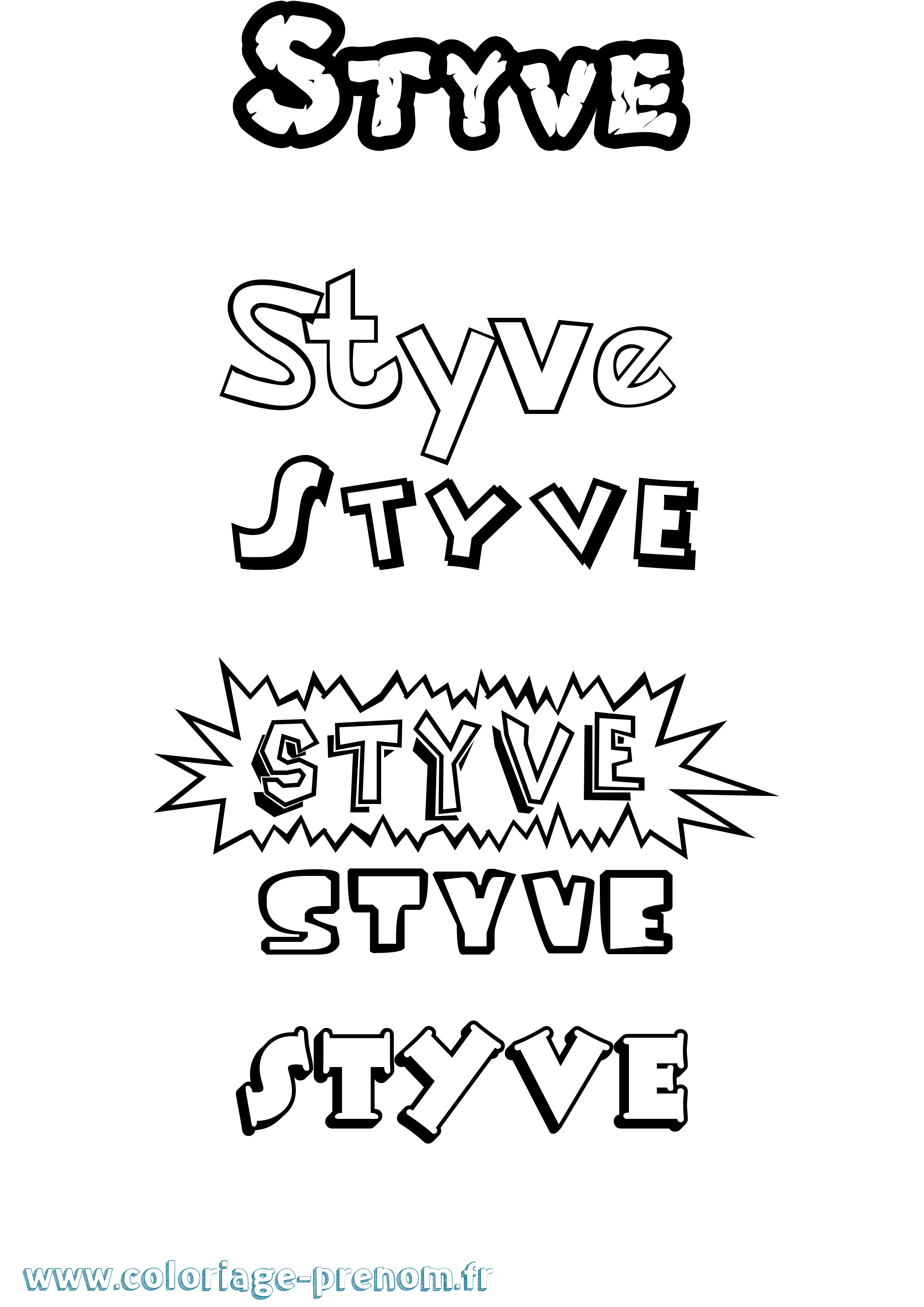 Coloriage Styve Dessin Animé Coloriage prénom Styve Dessin Animé