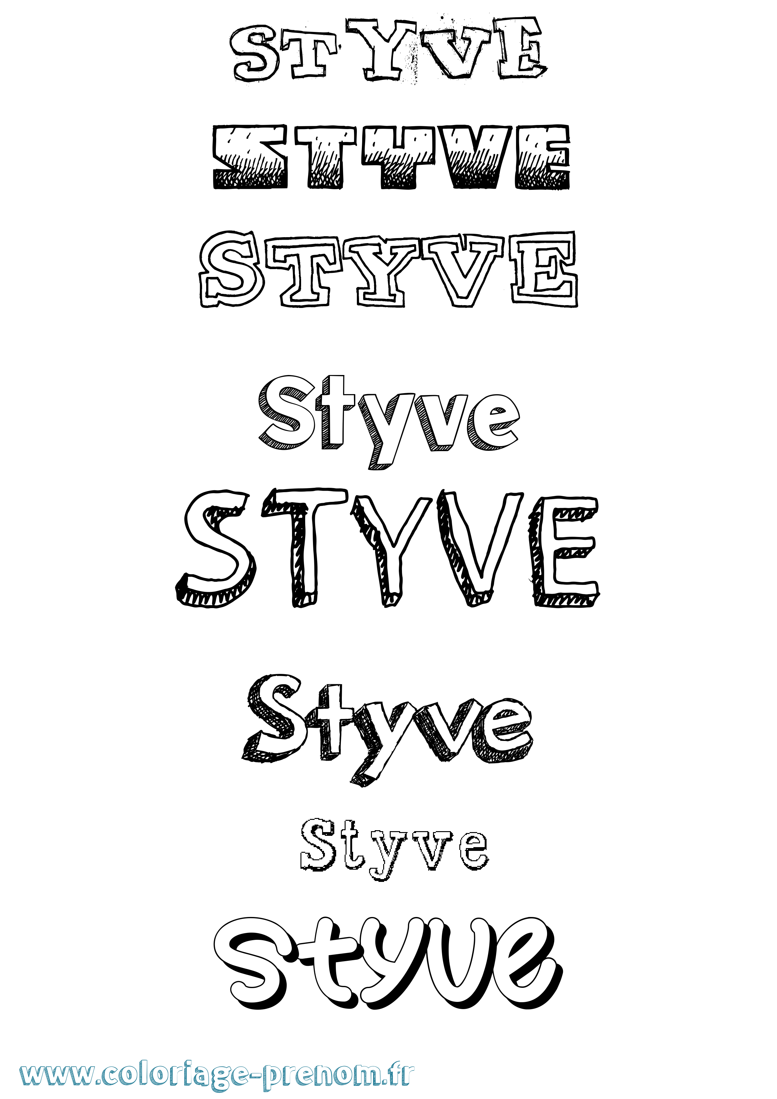 Coloriage Styve Dessiné Coloriage prénom Styve Dessiné