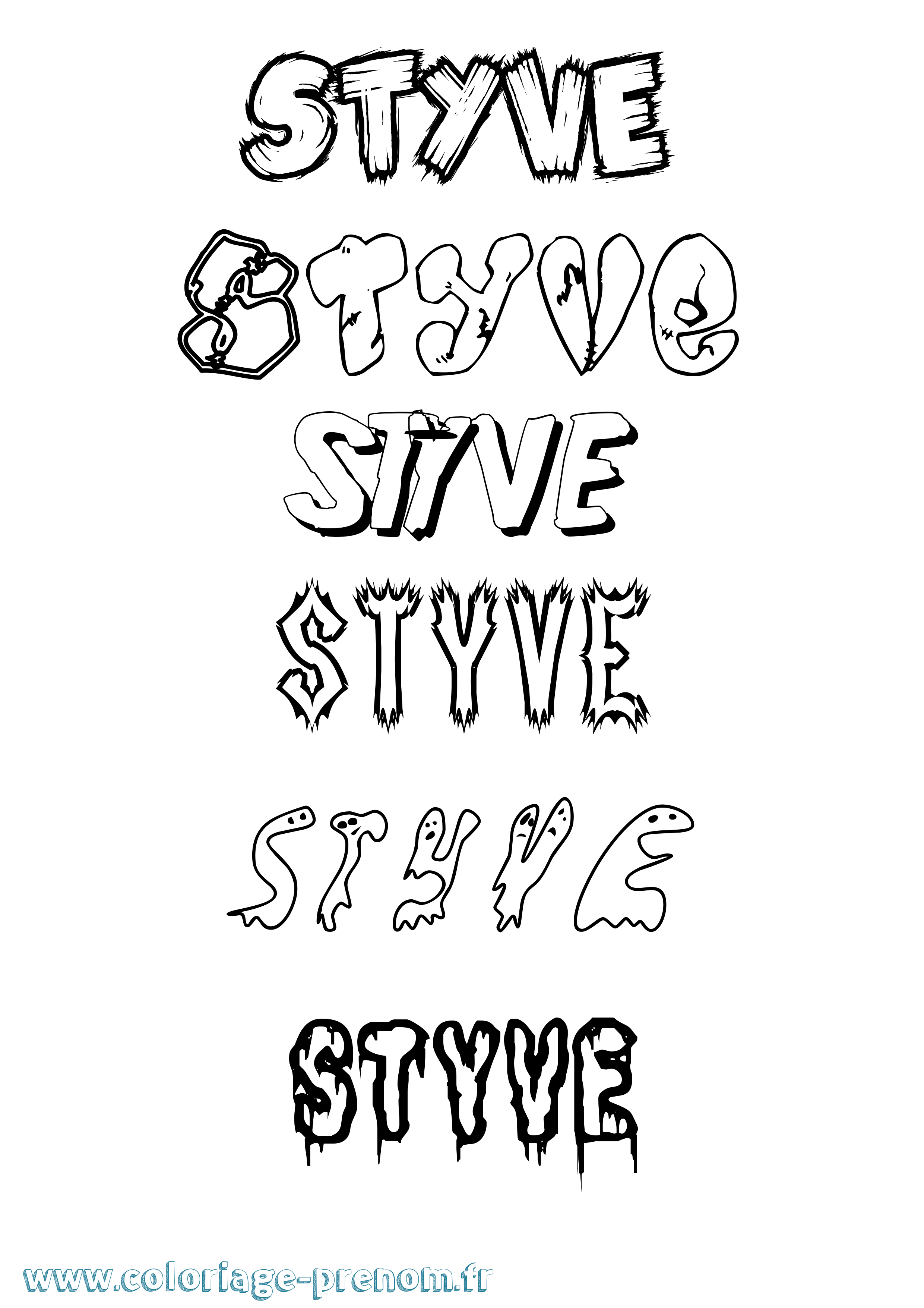 Coloriage Styve Frisson Coloriage prénom Styve Frisson