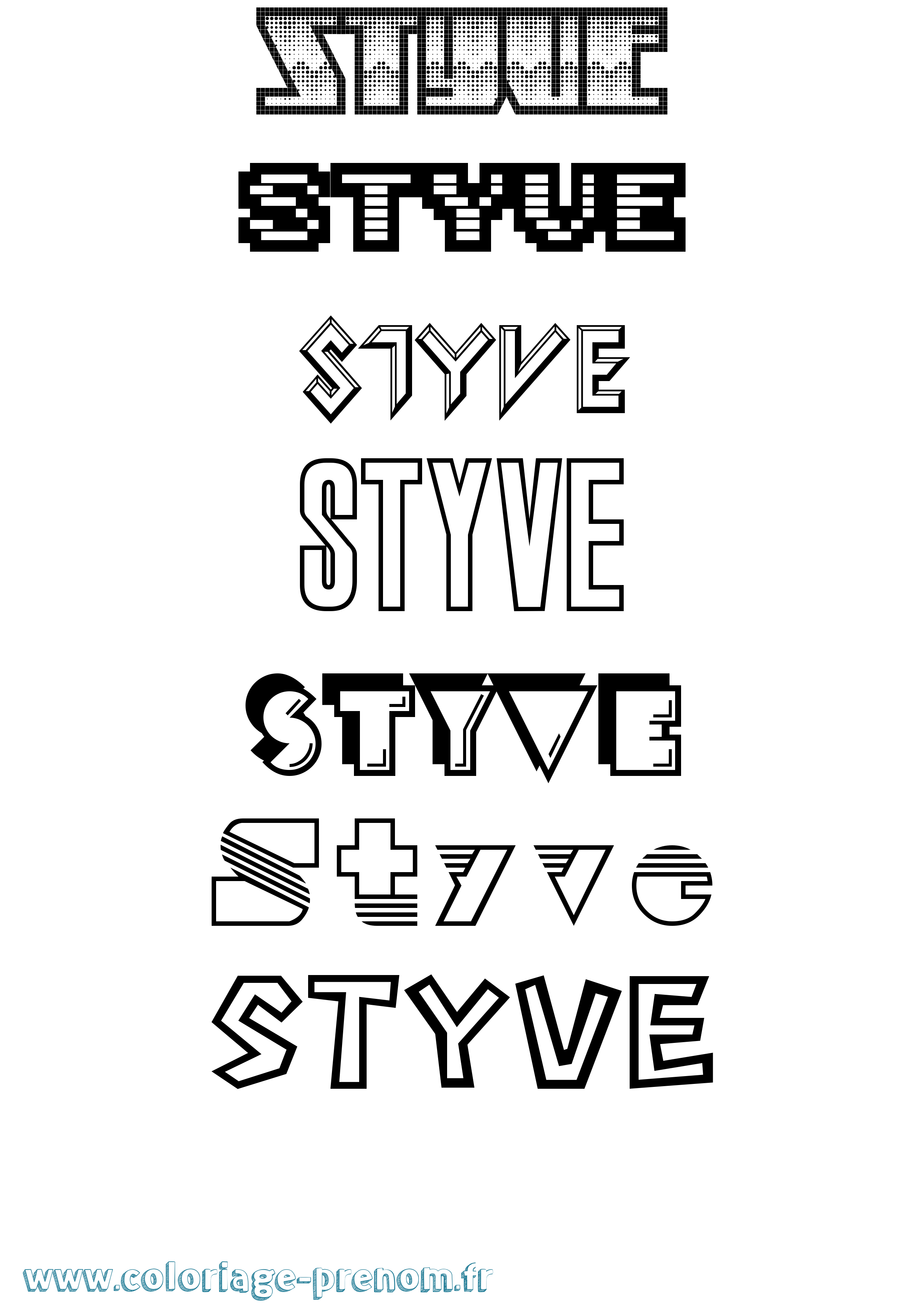 Coloriage Styve Jeux Vidéos Coloriage prénom Styve Jeux Vidéos