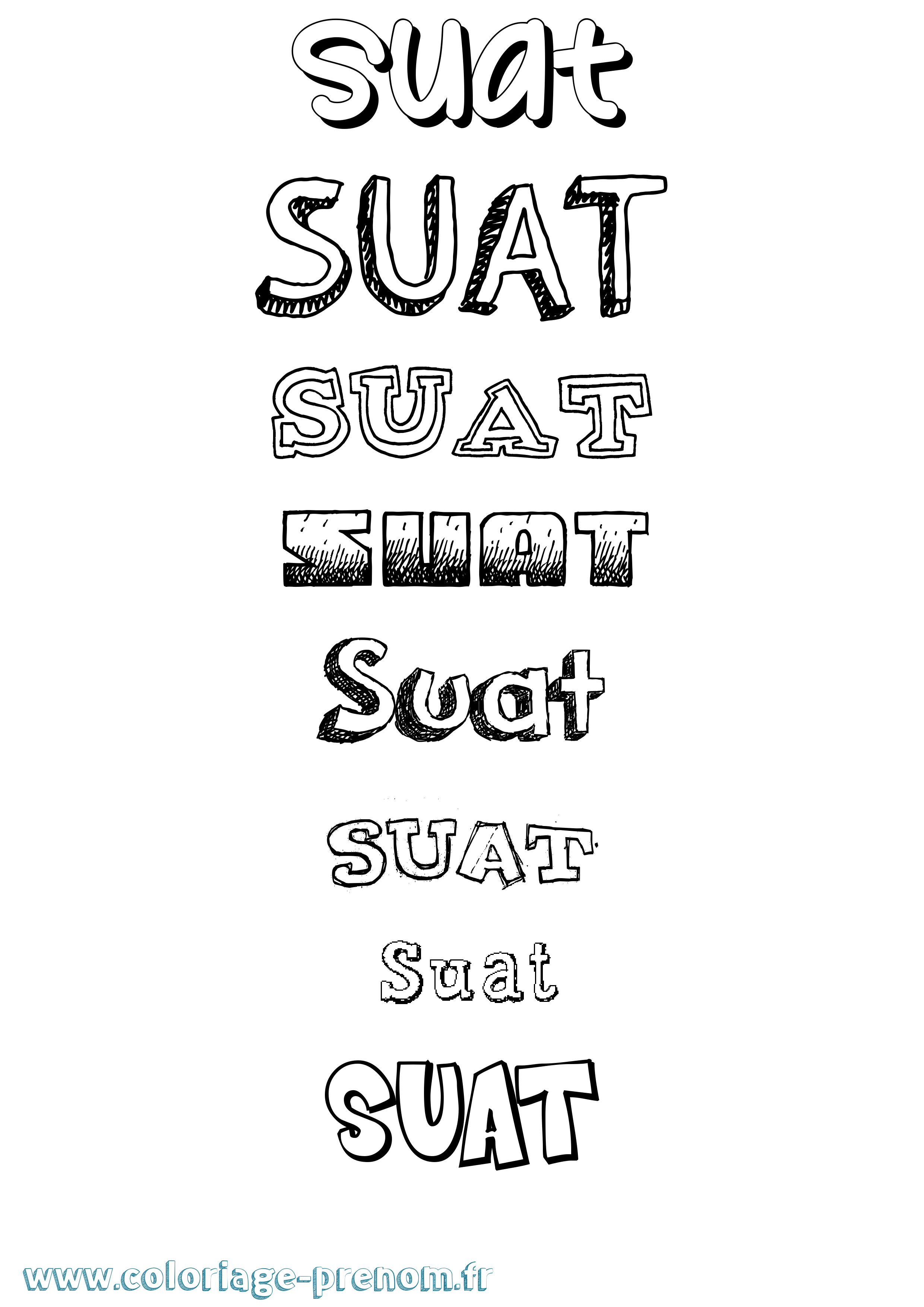 Coloriage Suat Dessiné Coloriage prénom Suat Dessiné