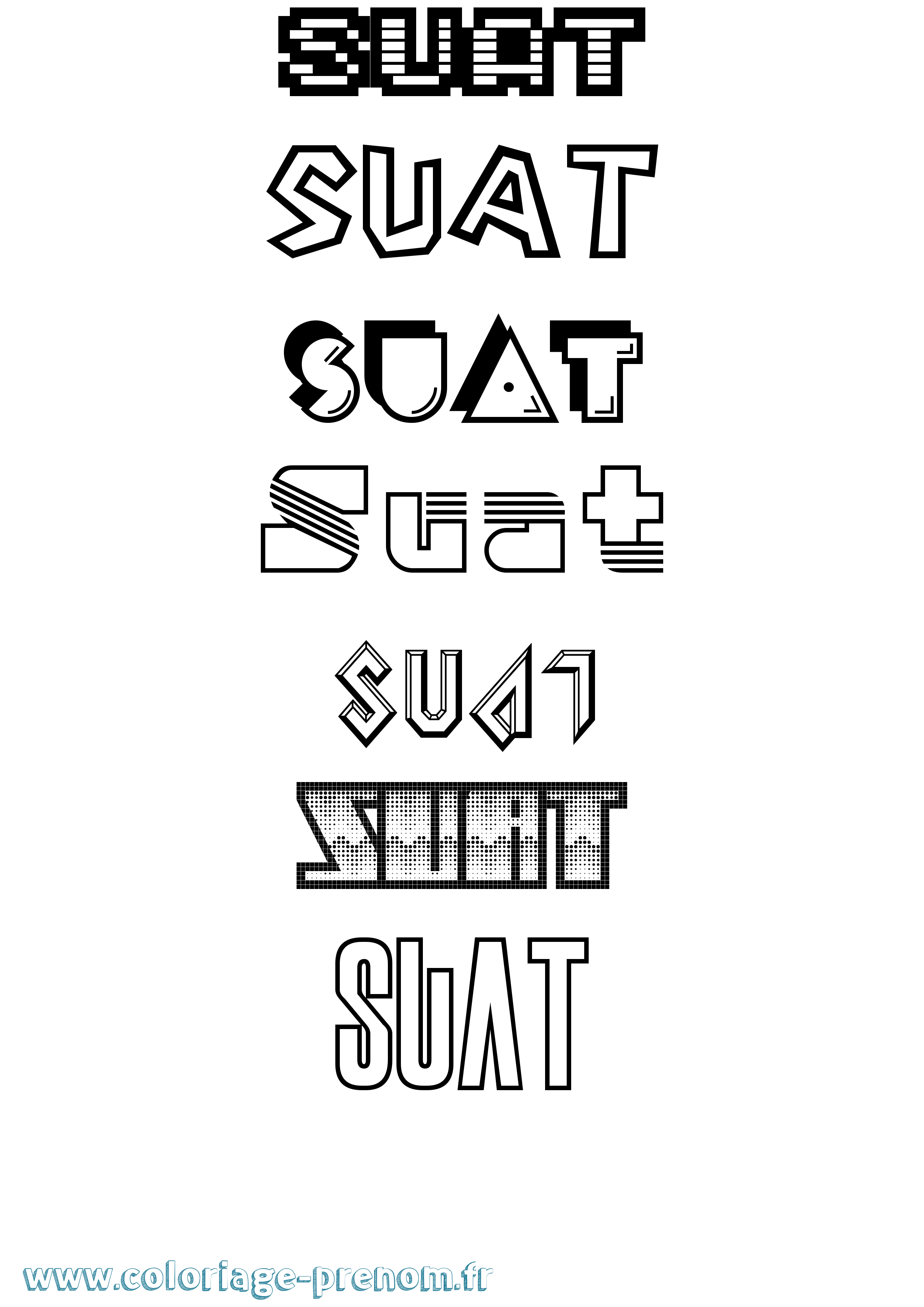Coloriage Suat Jeux Vidéos Coloriage prénom Suat Jeux Vidéos
