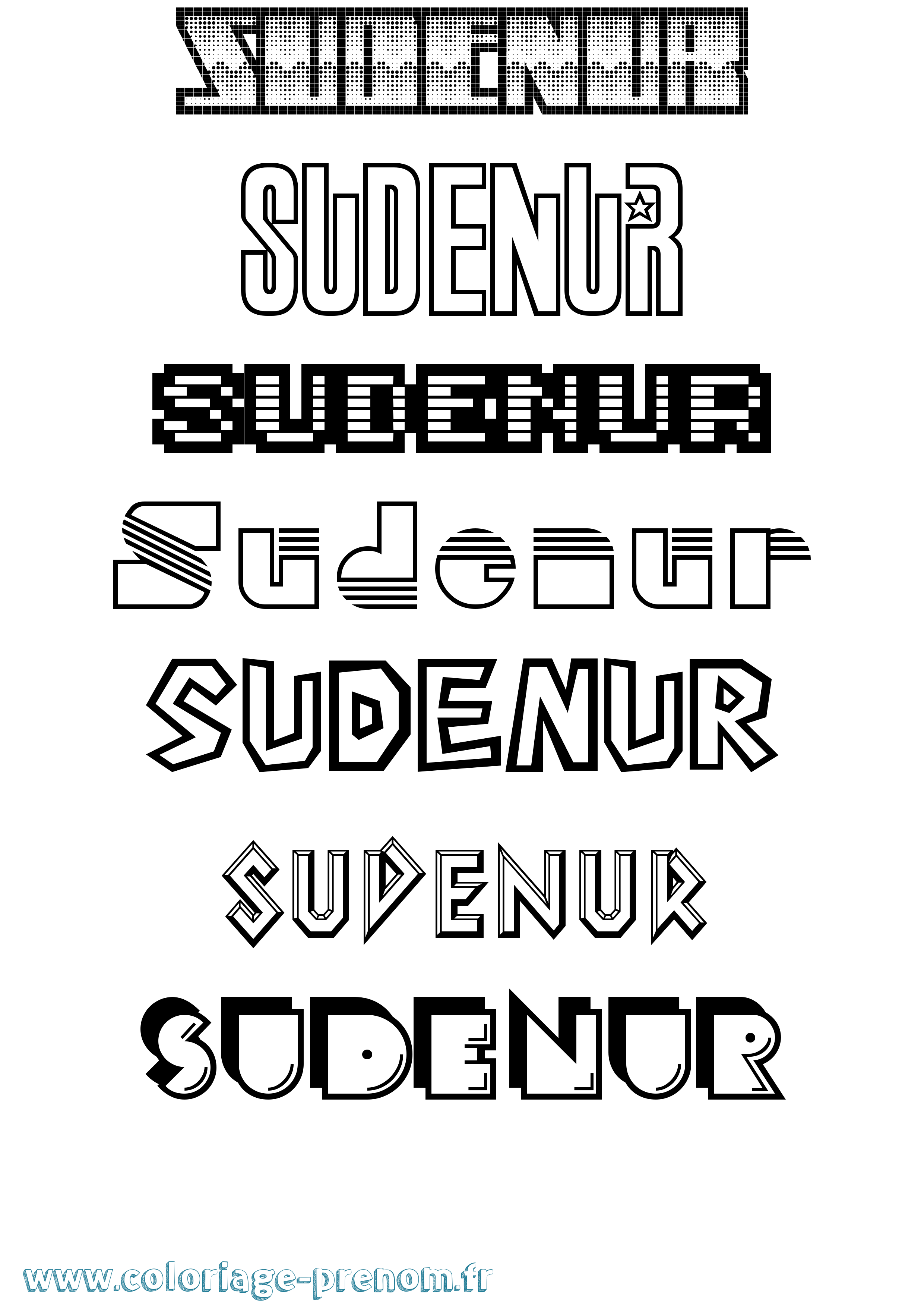 Coloriage Sudenur Jeux Vidéos Coloriage prénom Sudenur Jeux Vidéos