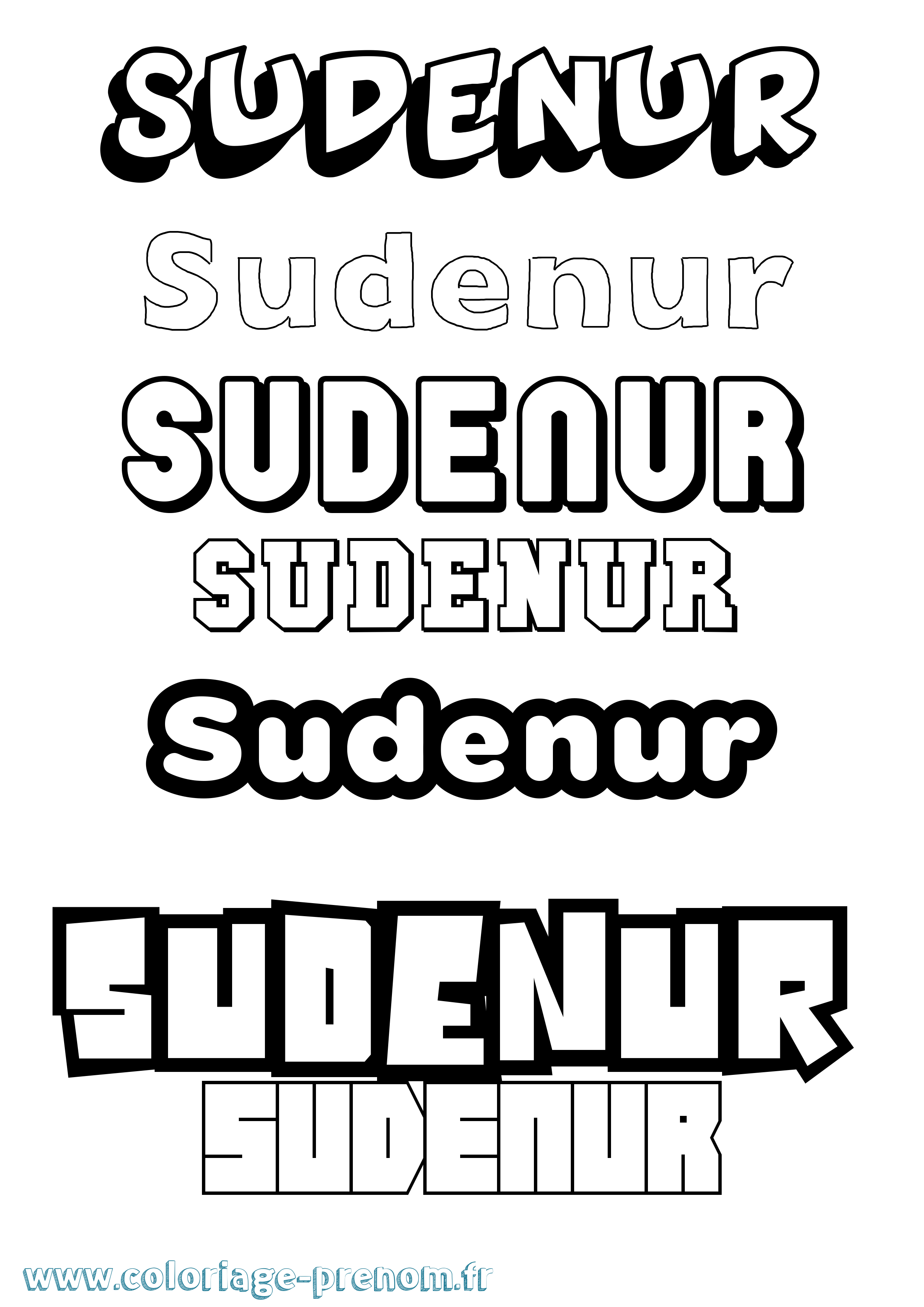Coloriage Sudenur Simple Coloriage prénom Sudenur Simple