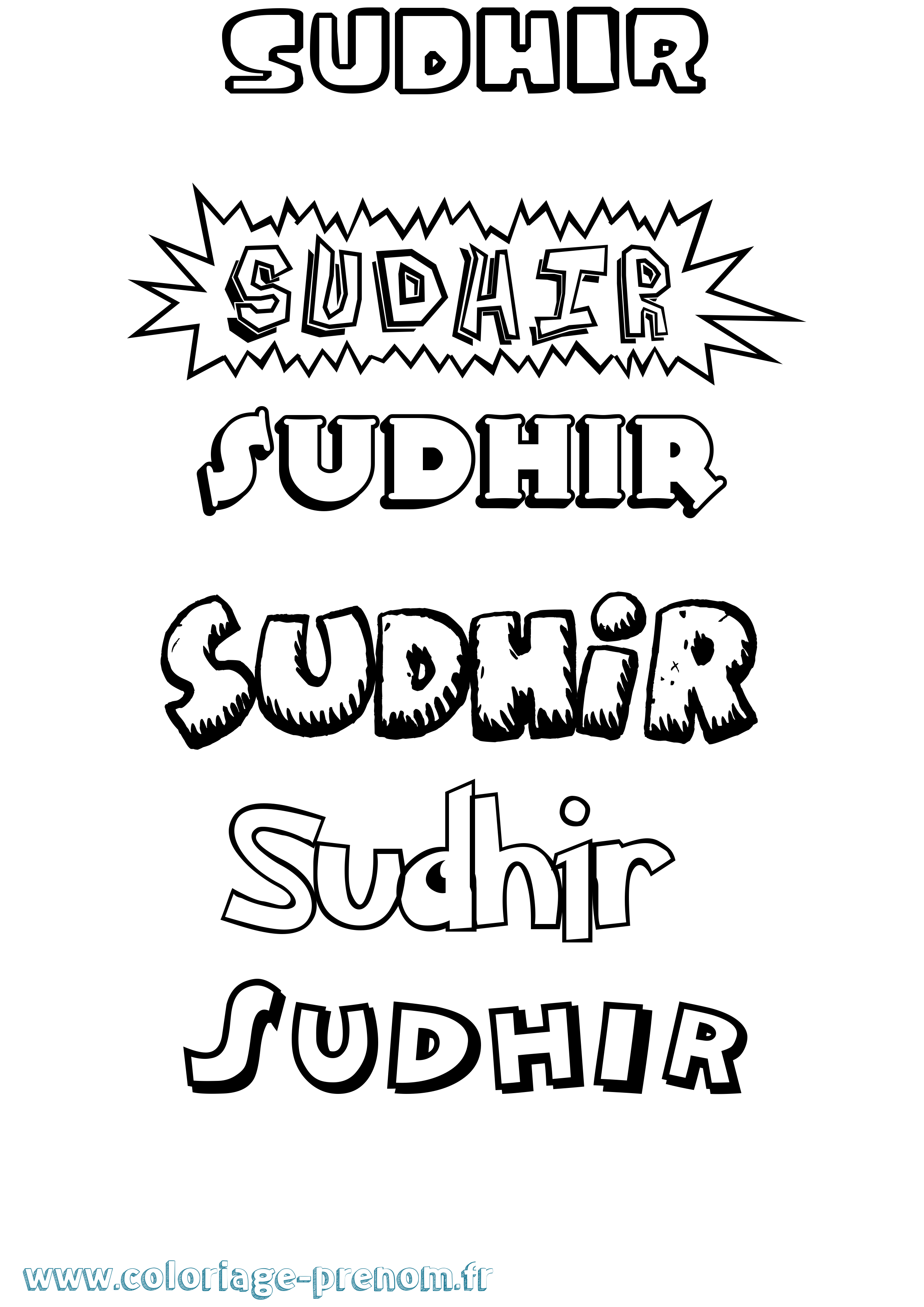 Coloriage Sudhir Dessin Animé Coloriage prénom Sudhir Dessin Animé