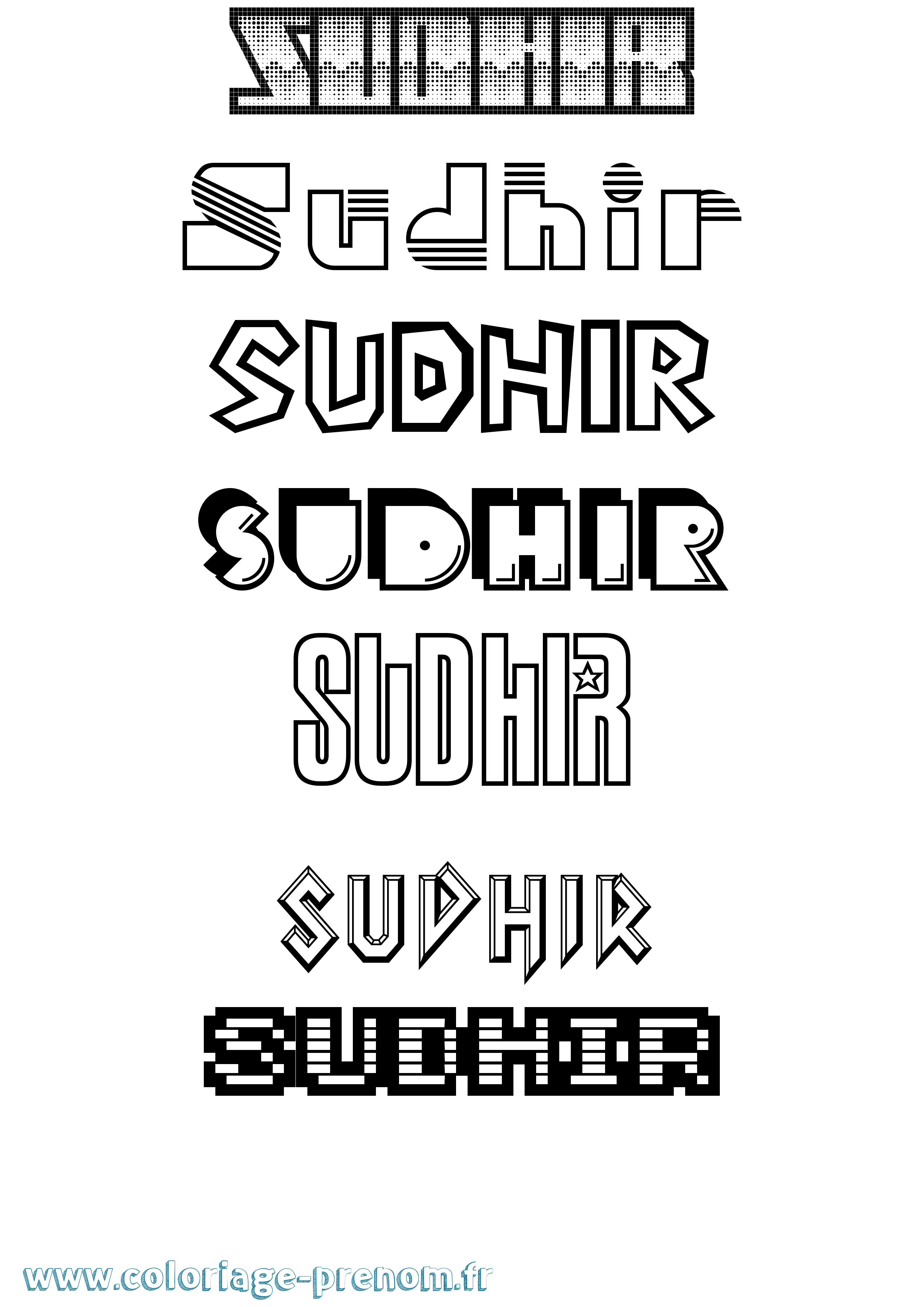Coloriage Sudhir Jeux Vidéos Coloriage prénom Sudhir Jeux Vidéos