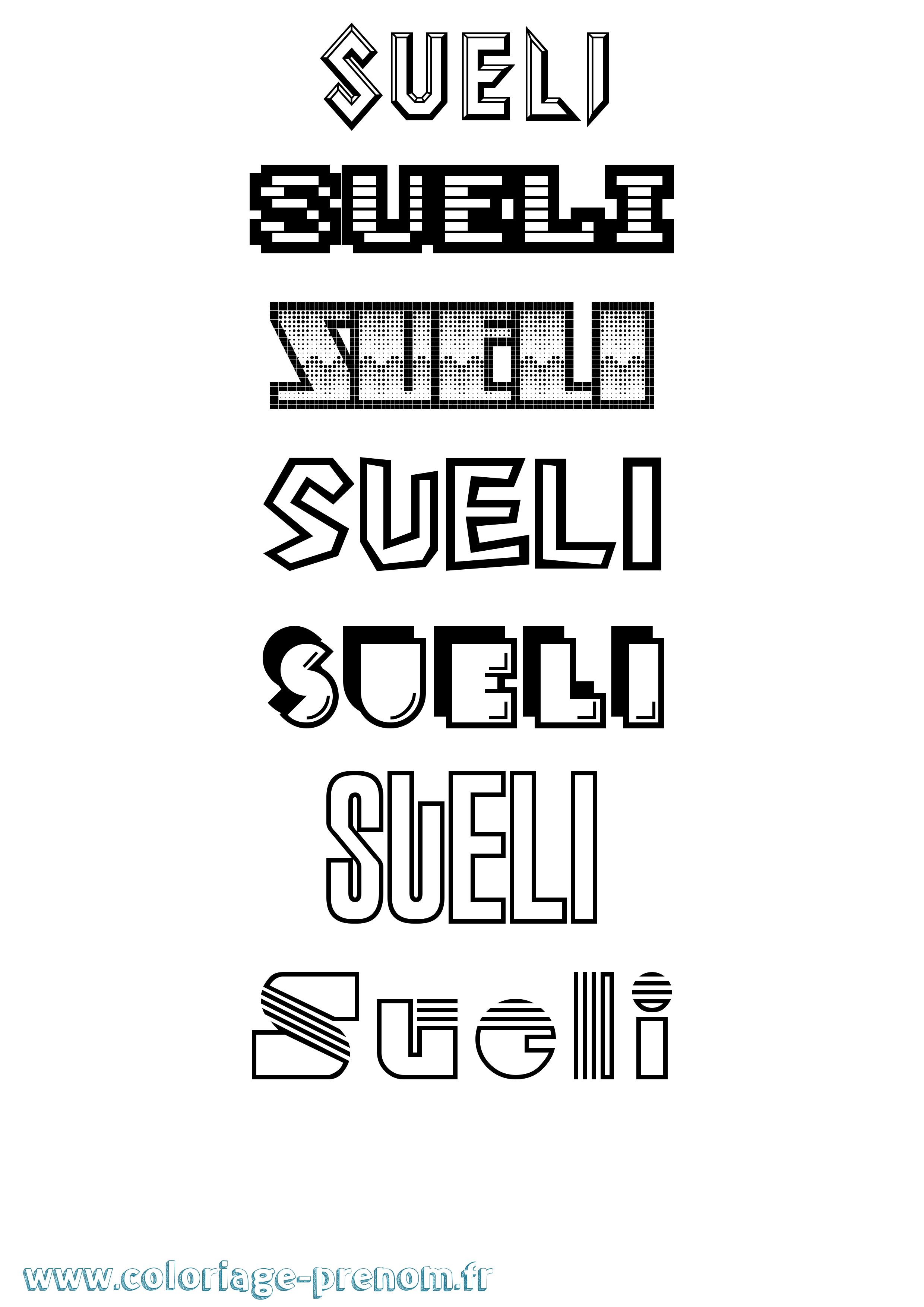 Coloriage Sueli Jeux Vidéos Coloriage prénom Sueli Jeux Vidéos