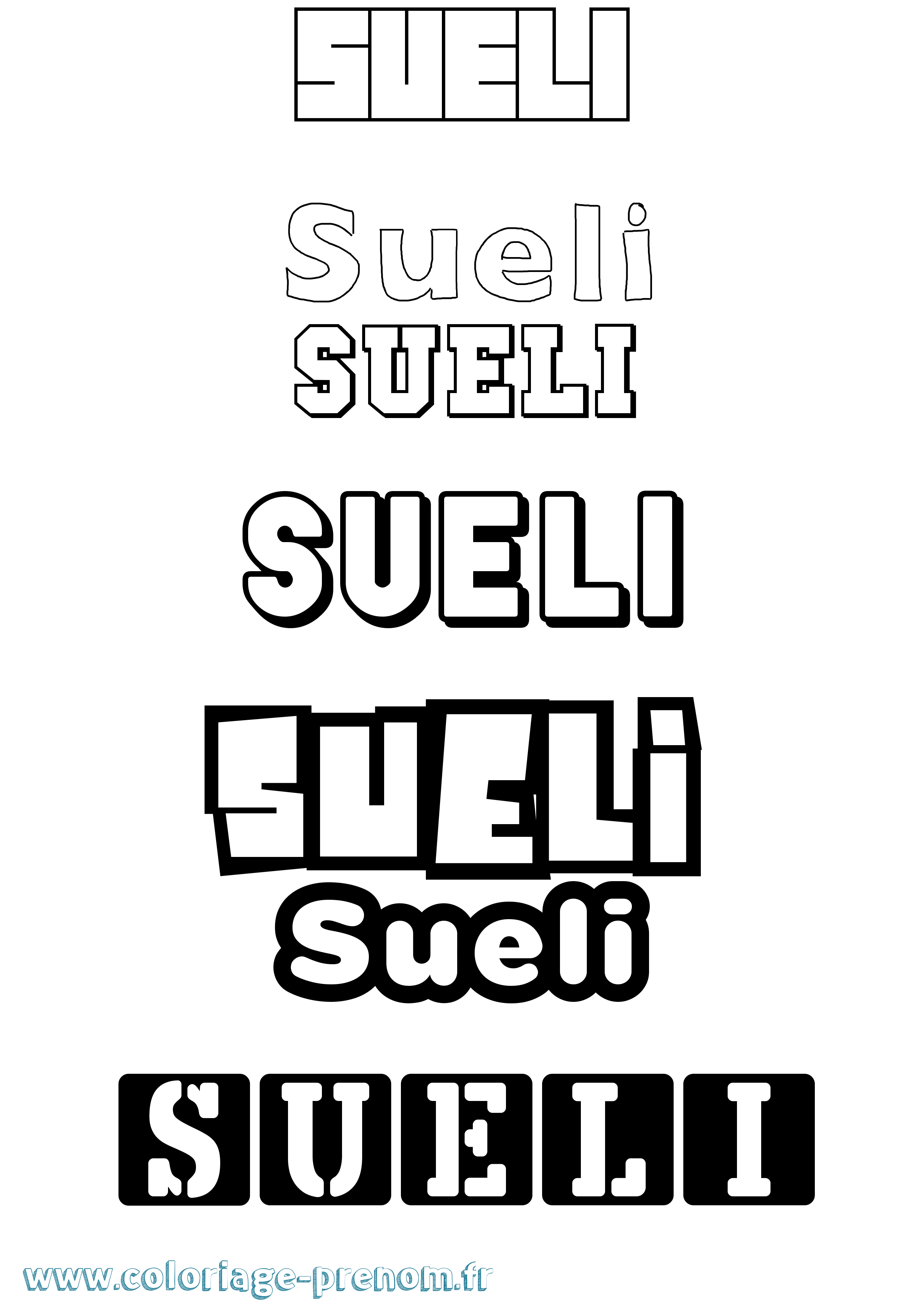 Coloriage Sueli Simple Coloriage prénom Sueli Simple