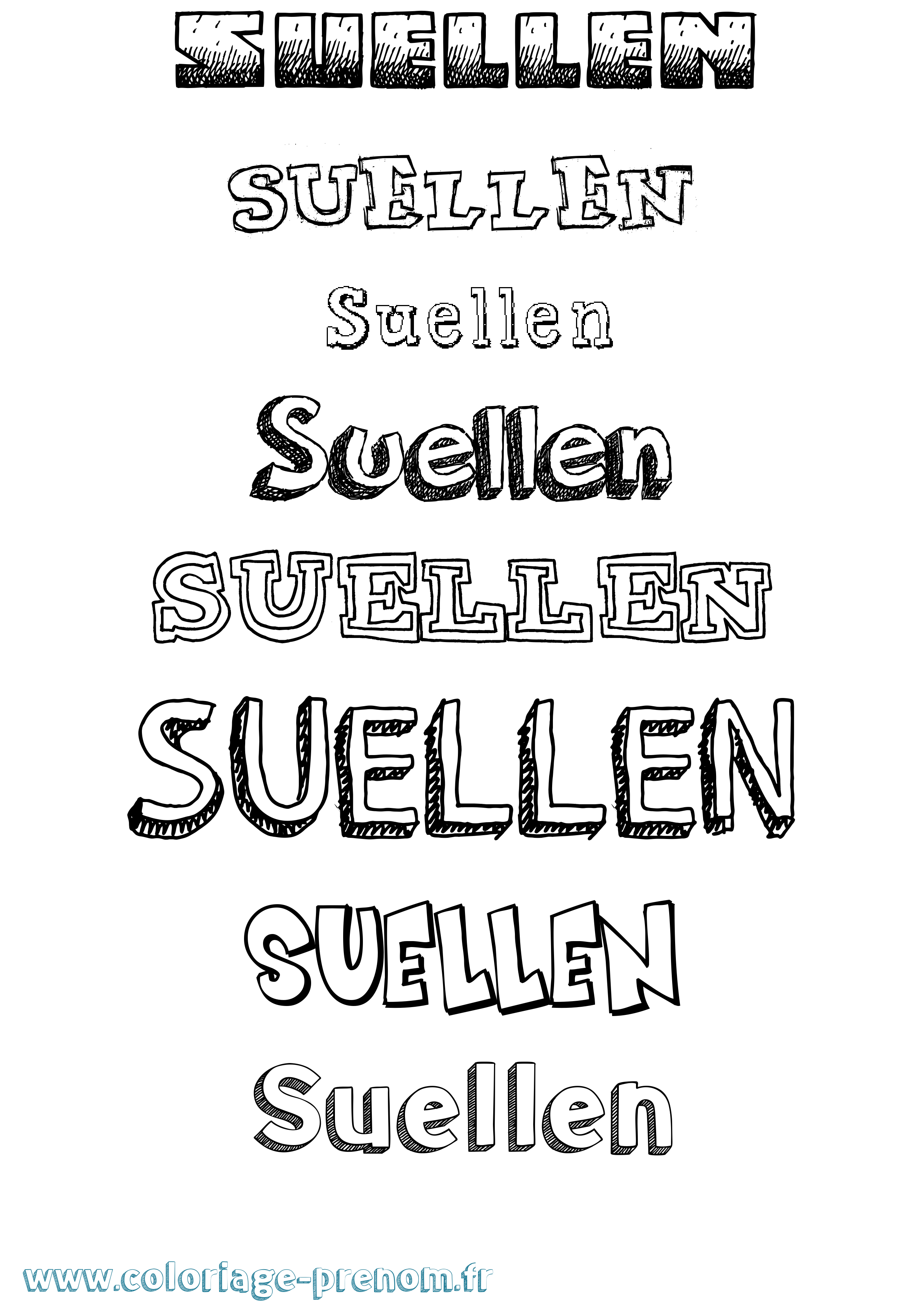 Coloriage Suellen Dessiné Coloriage prénom Suellen Dessiné