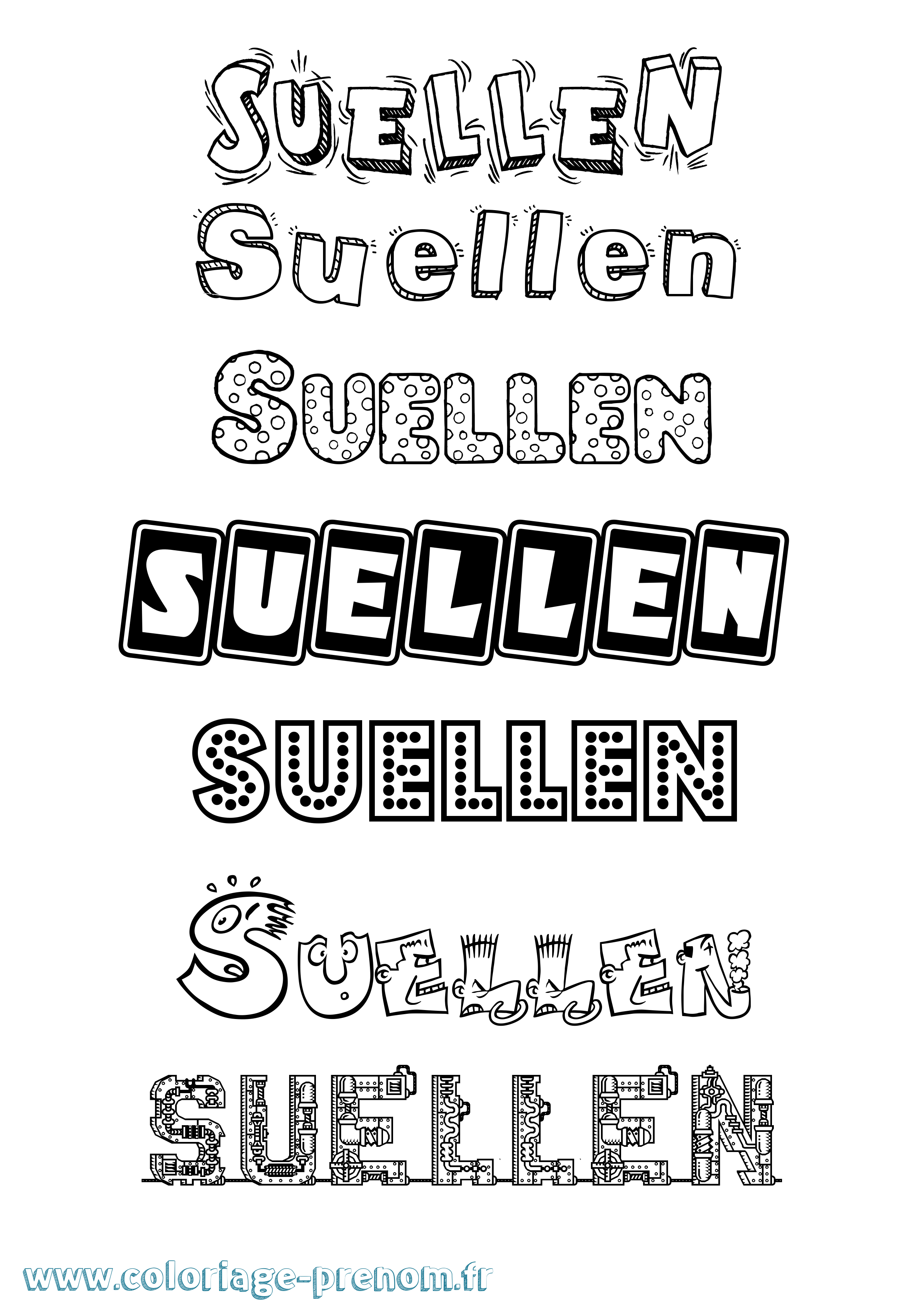 Coloriage Suellen Fun Coloriage prénom Suellen Fun