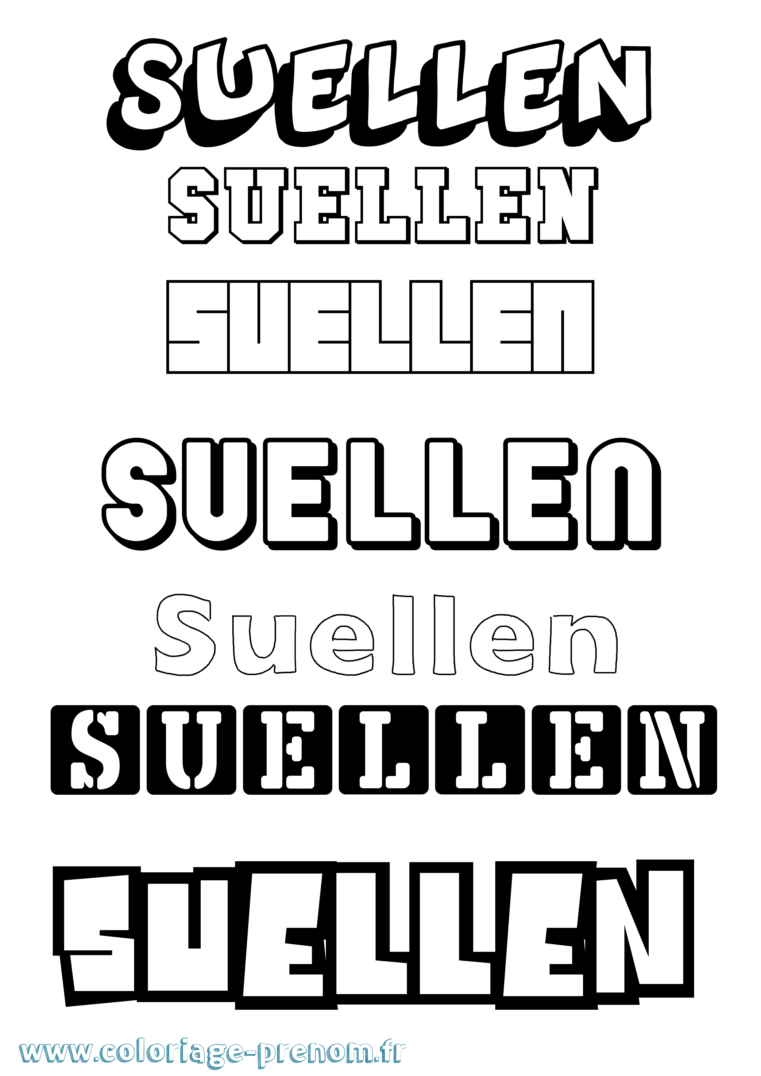 Coloriage Suellen Simple Coloriage prénom Suellen Simple