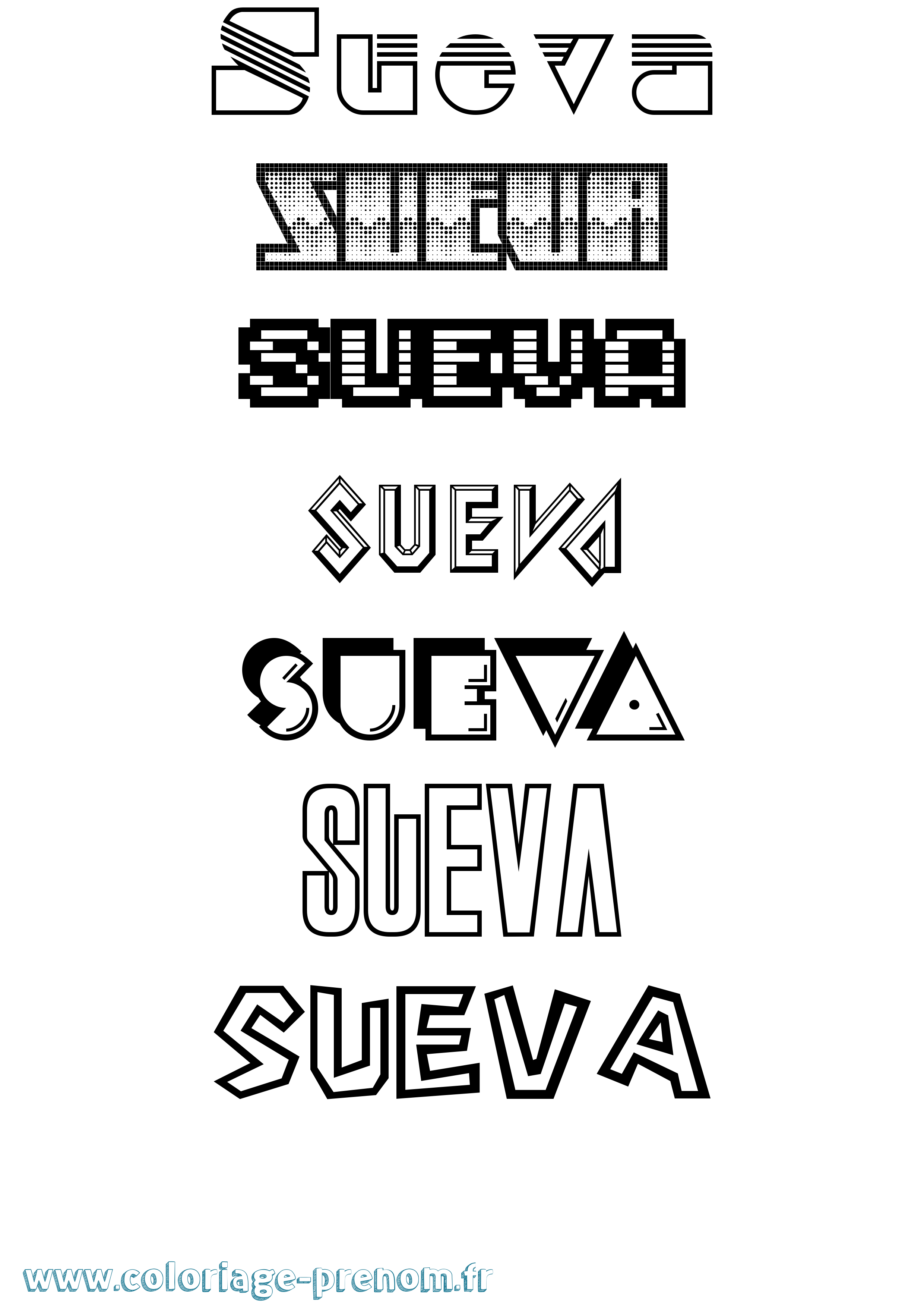 Coloriage Sueva Jeux Vidéos Coloriage prénom Sueva Jeux Vidéos
