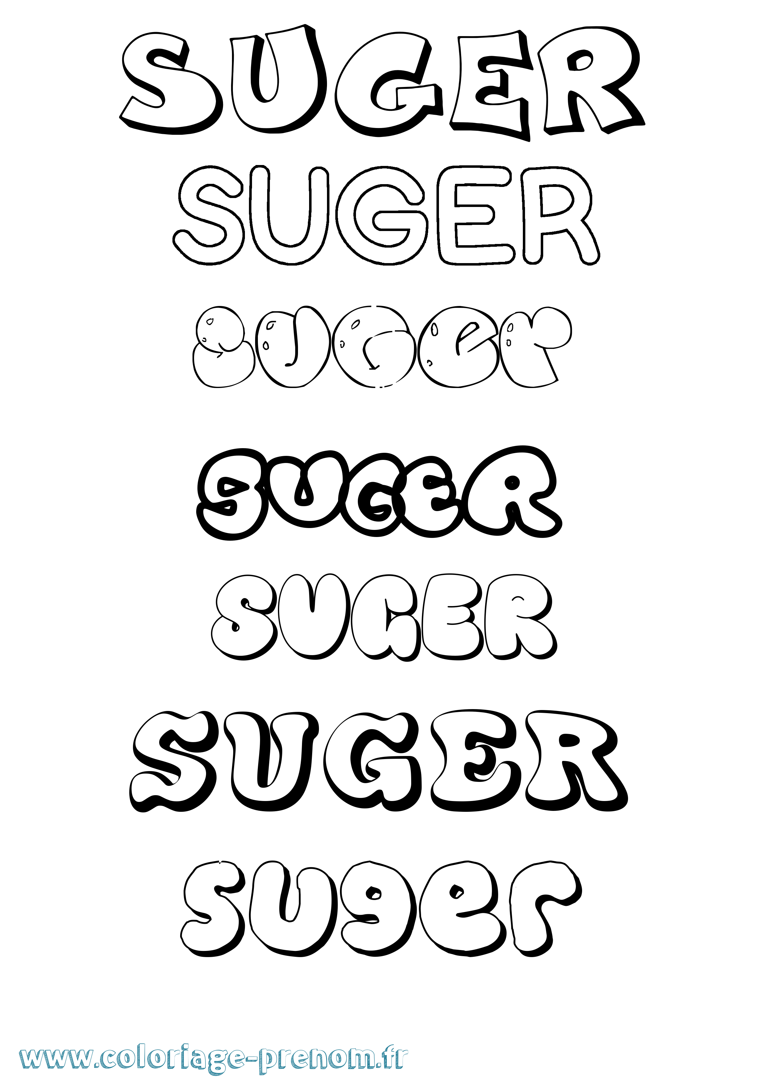 Coloriage Suger Bubble Coloriage prénom Suger Bubble