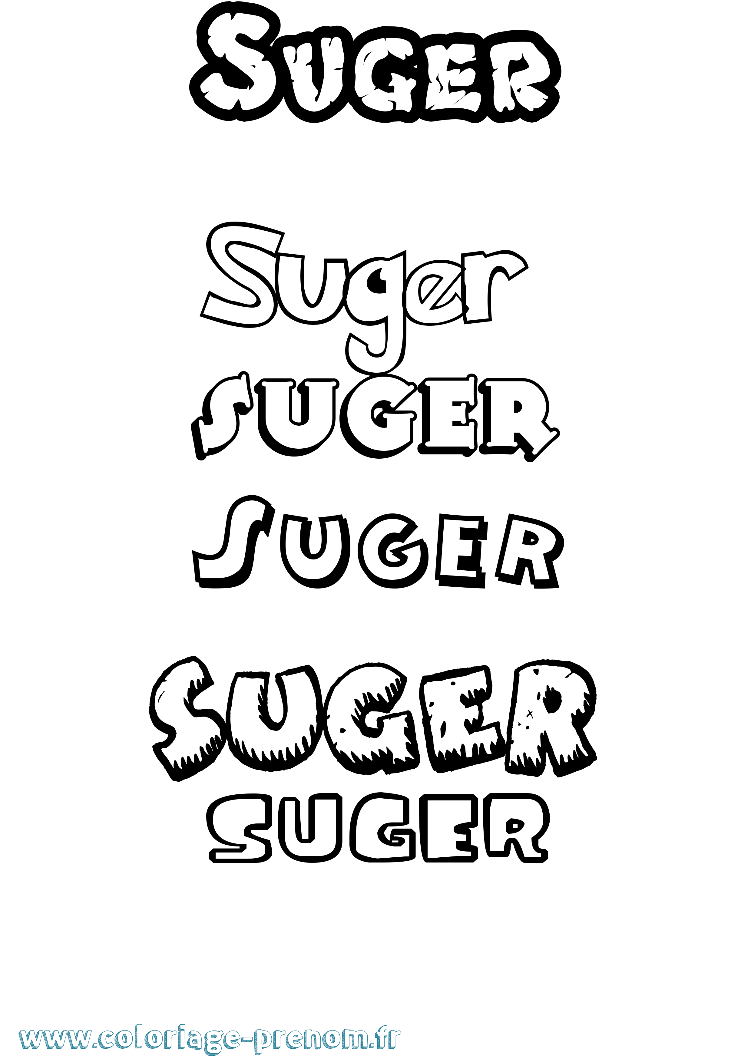 Coloriage Suger Dessin Animé Coloriage prénom Suger Dessin Animé