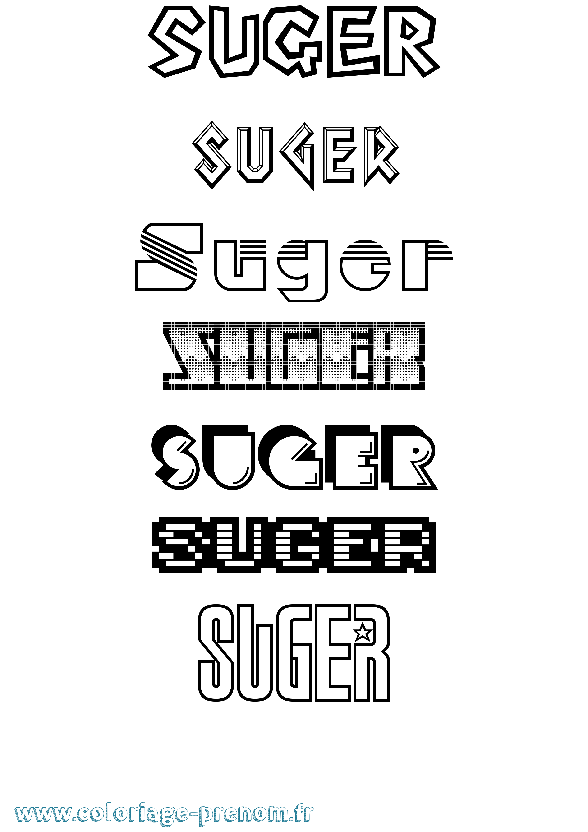 Coloriage Suger Jeux Vidéos Coloriage prénom Suger Jeux Vidéos