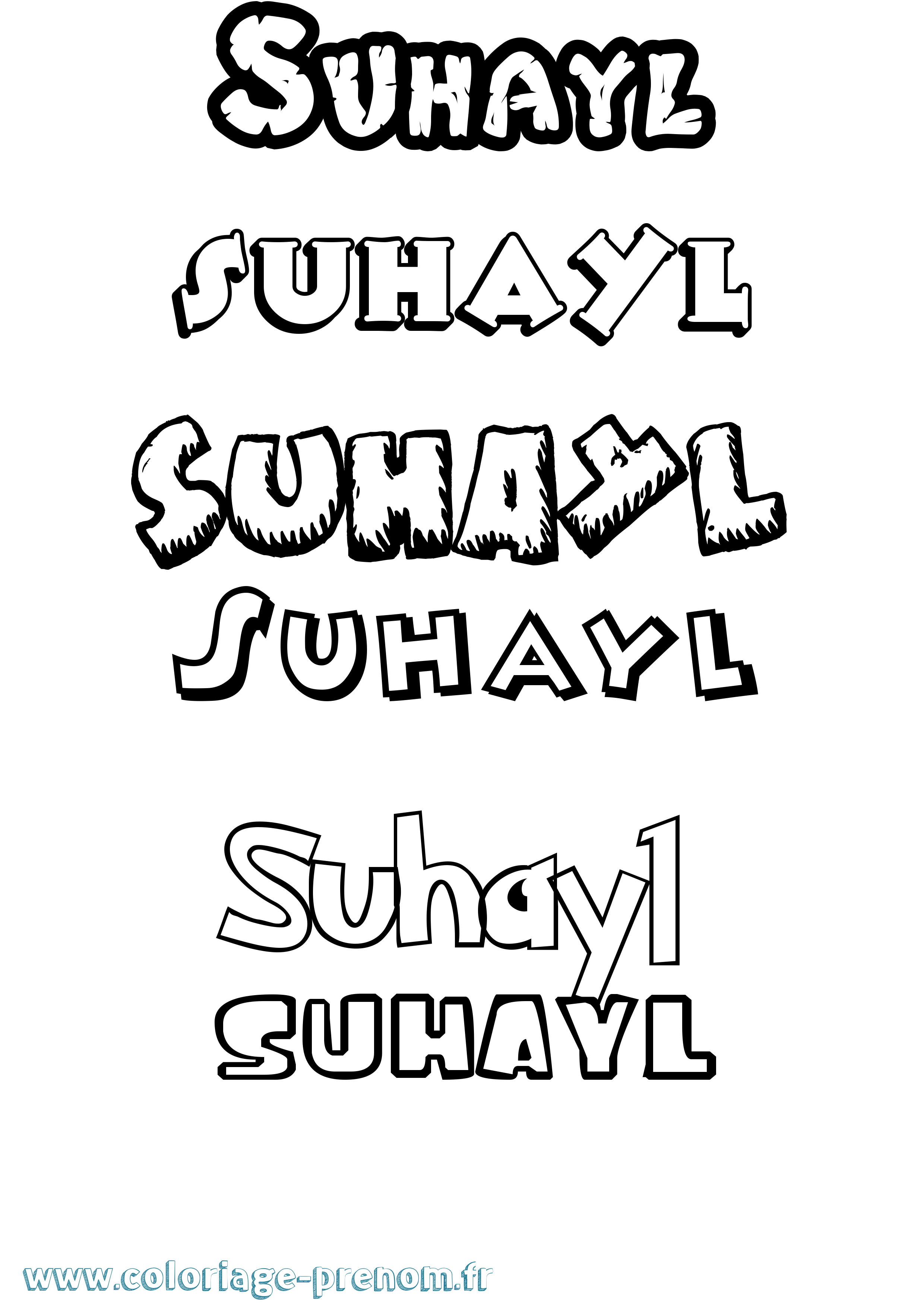 Coloriage Suhayl Dessin Animé Coloriage prénom Suhayl Dessin Animé