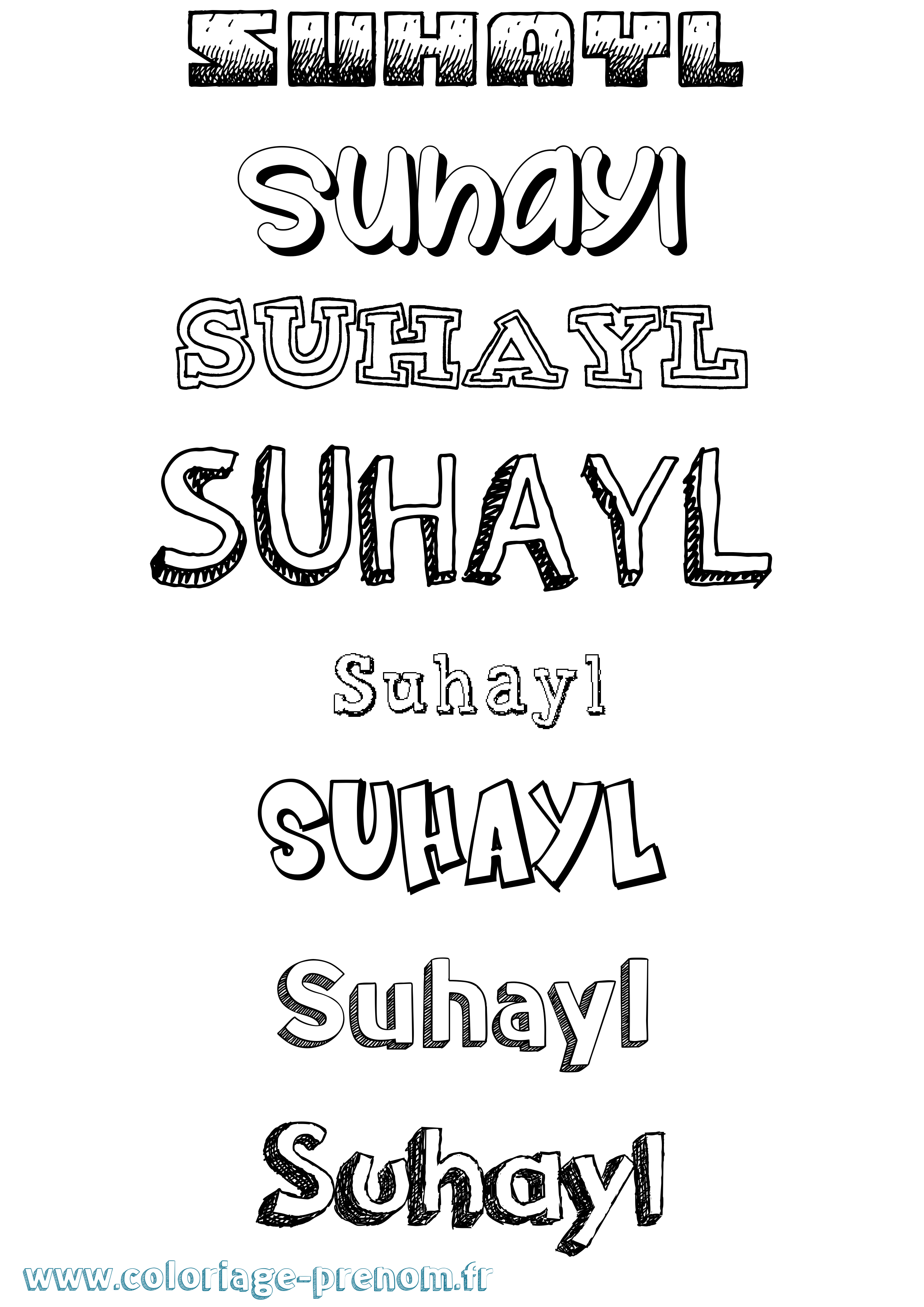 Coloriage Suhayl Dessiné Coloriage prénom Suhayl Dessiné