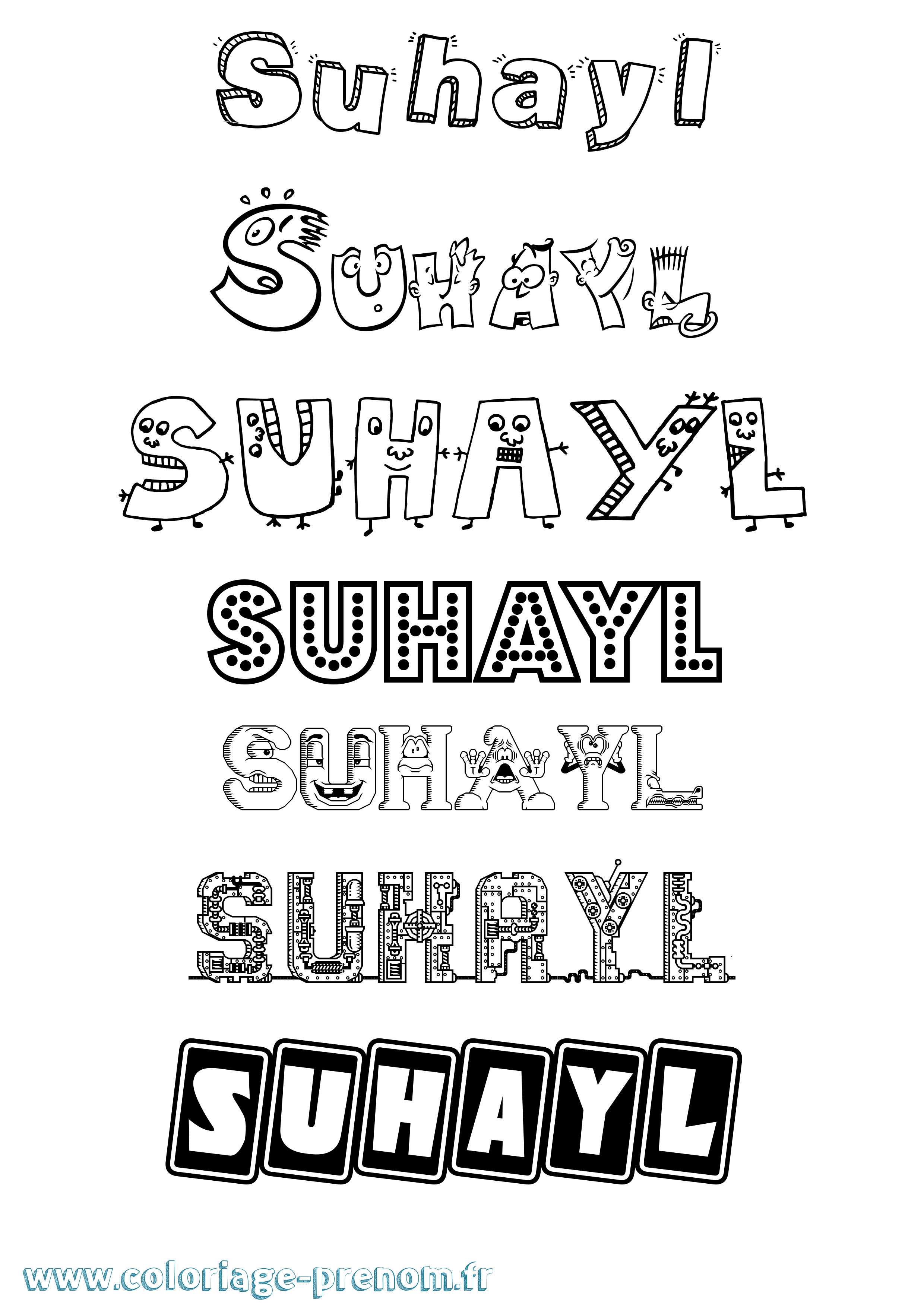 Coloriage Suhayl Fun Coloriage prénom Suhayl Fun