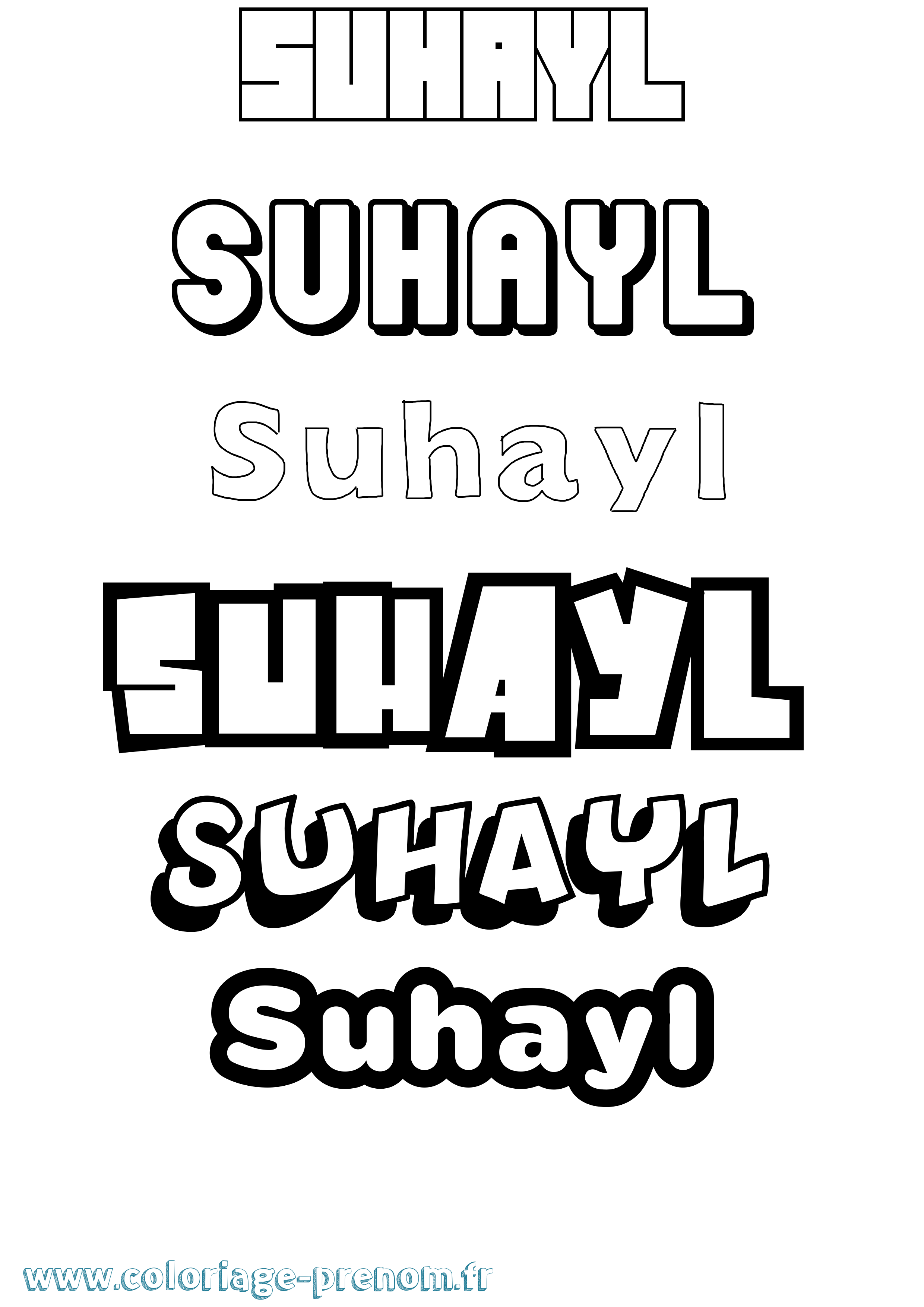Coloriage Suhayl Simple Coloriage prénom Suhayl Simple