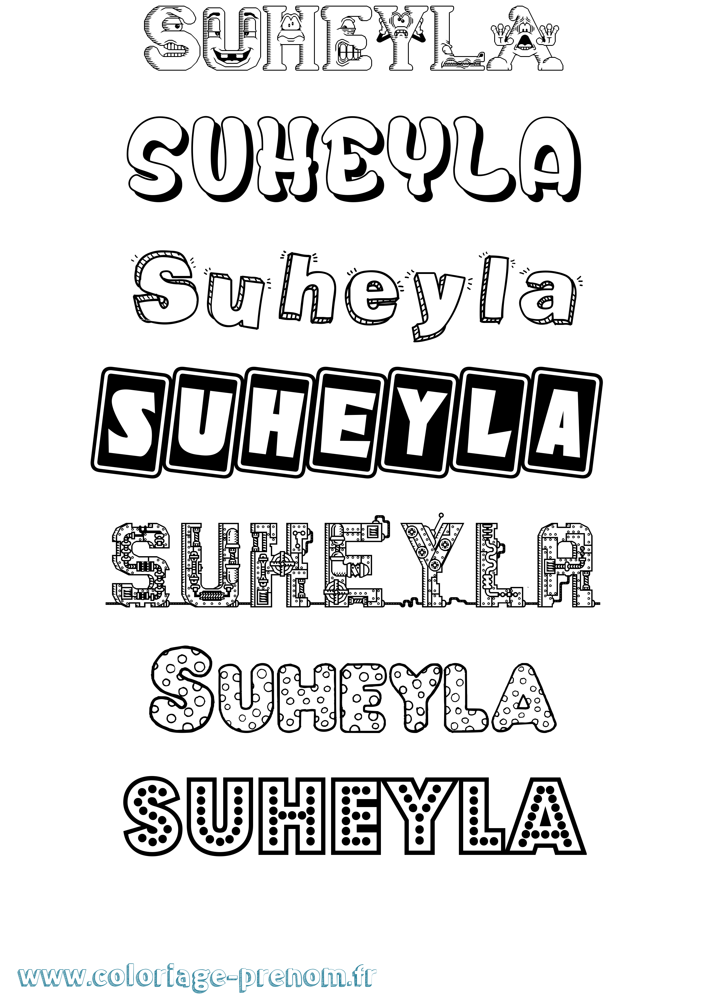 Coloriage Suheyla Fun Coloriage prénom Suheyla Fun