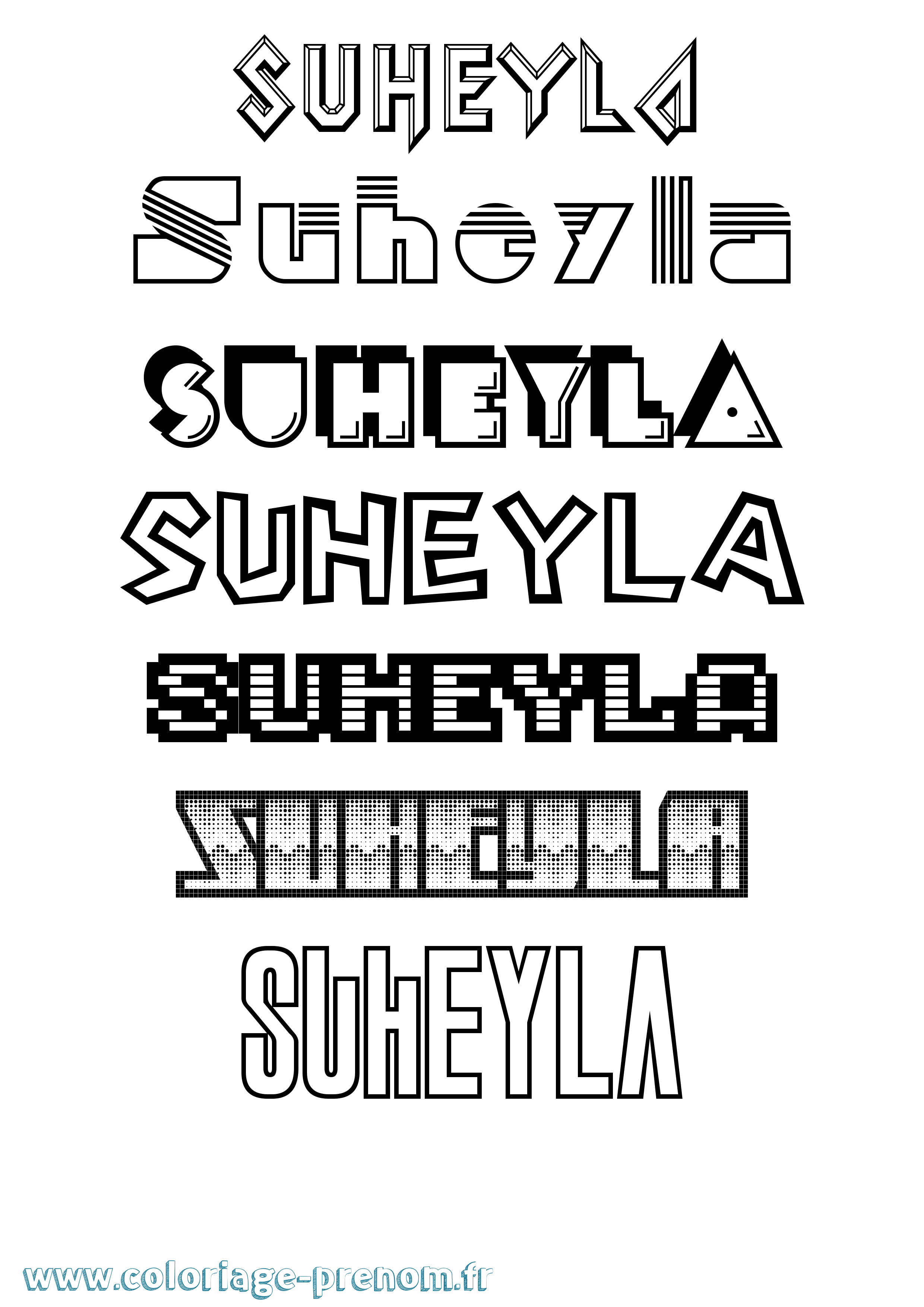 Coloriage Suheyla Jeux Vidéos Coloriage prénom Suheyla Jeux Vidéos