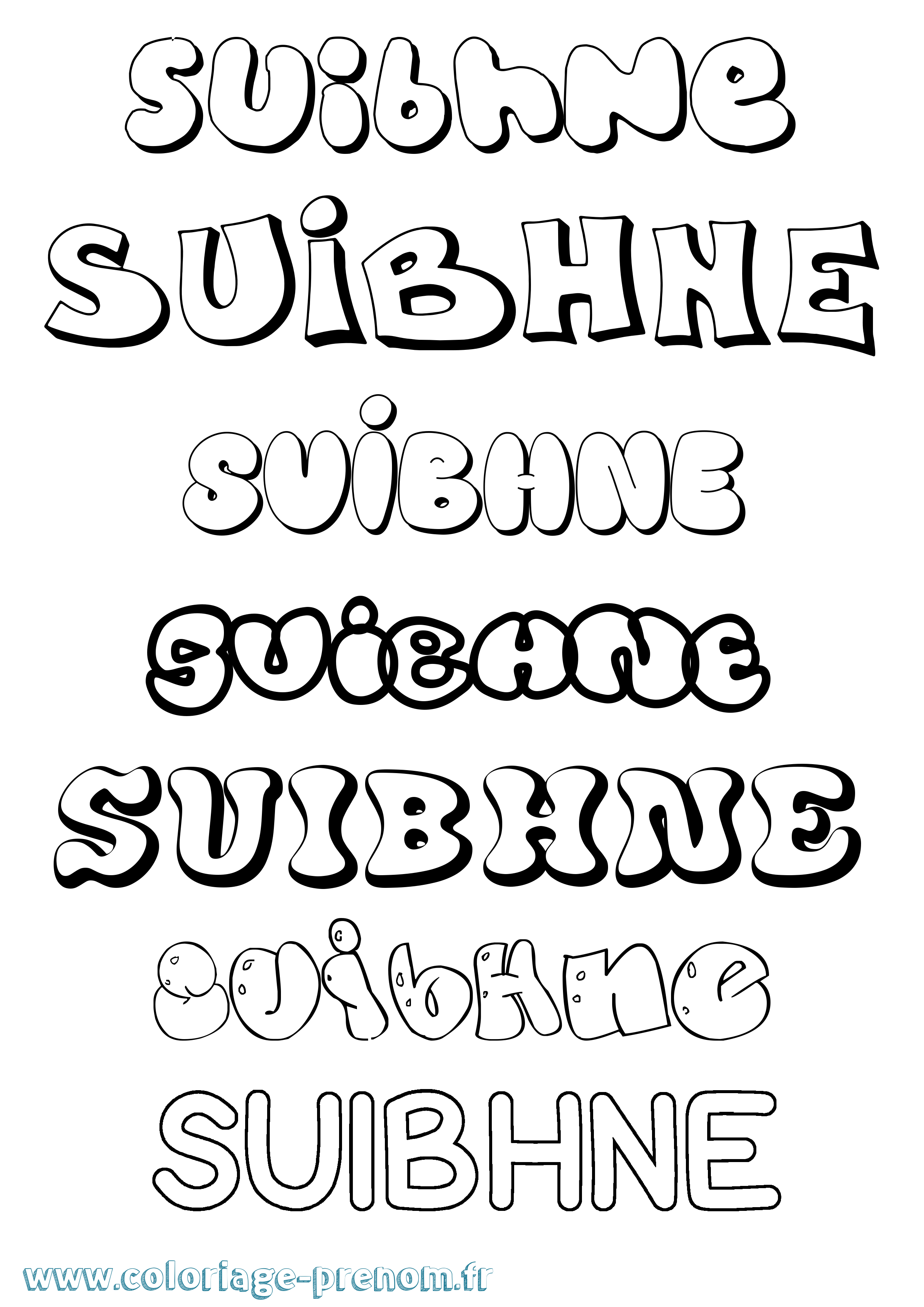 Coloriage Suibhne Bubble Coloriage prénom Suibhne Bubble