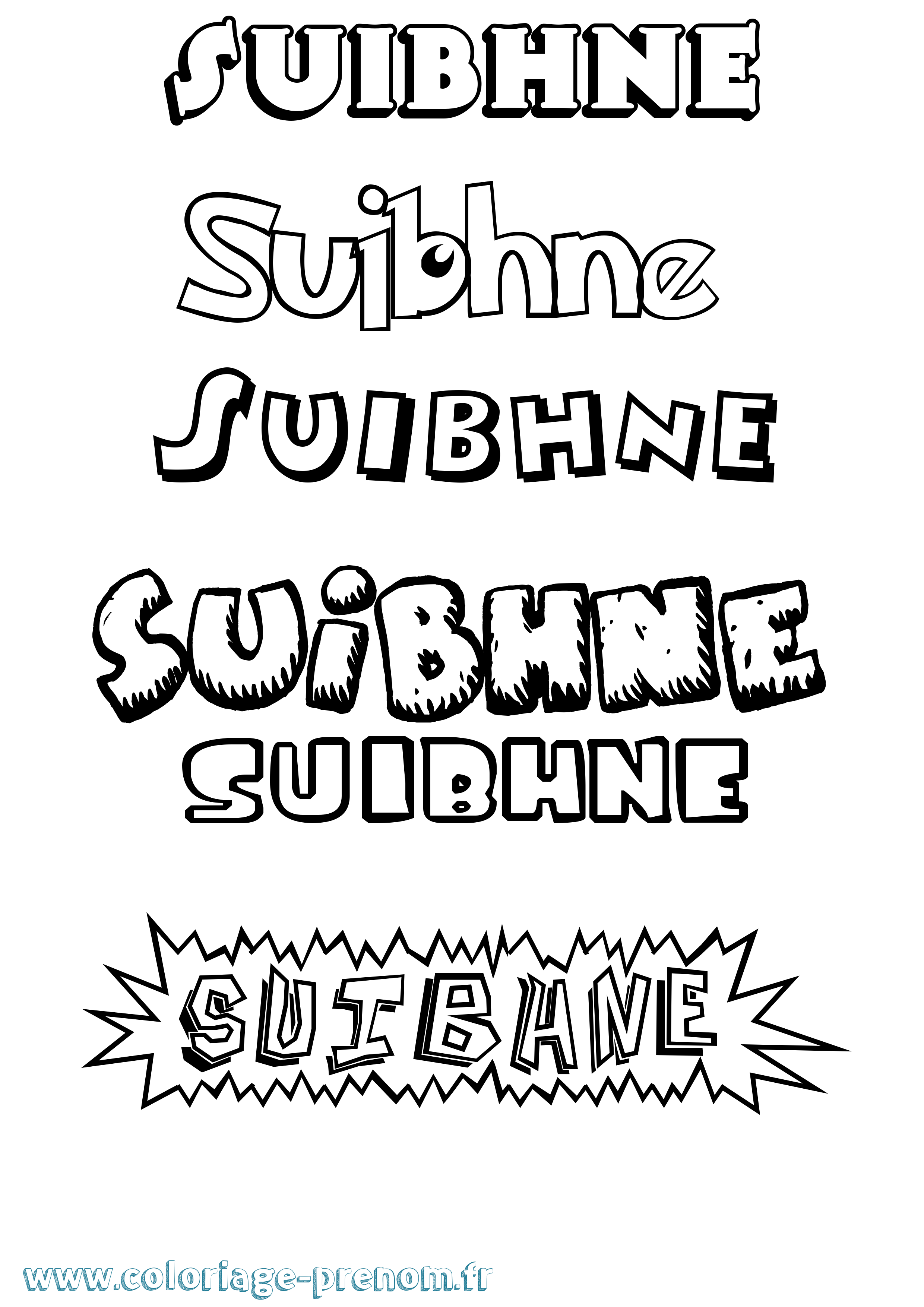 Coloriage Suibhne Dessin Animé Coloriage prénom Suibhne Dessin Animé