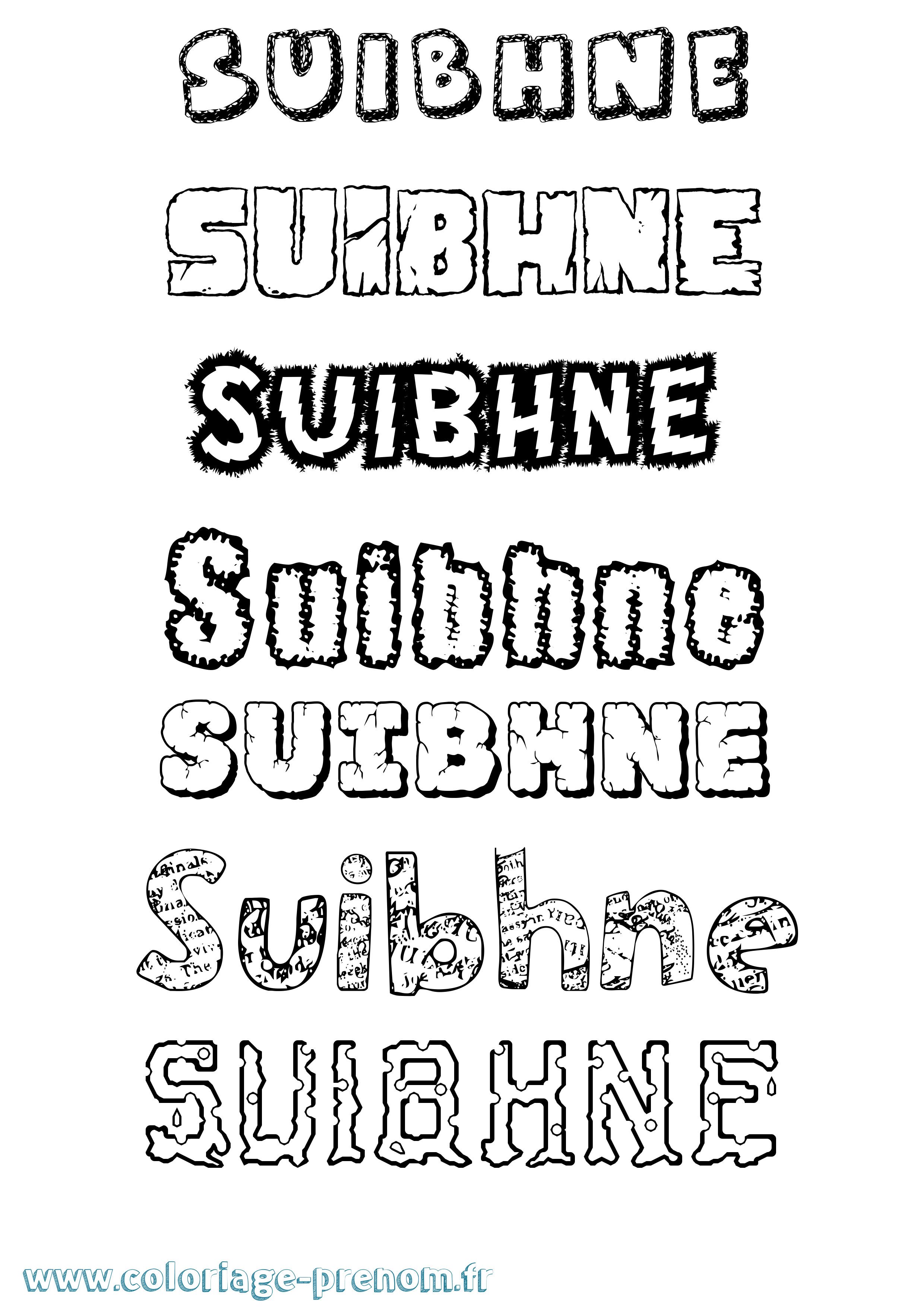 Coloriage Suibhne Destructuré Coloriage prénom Suibhne Destructuré