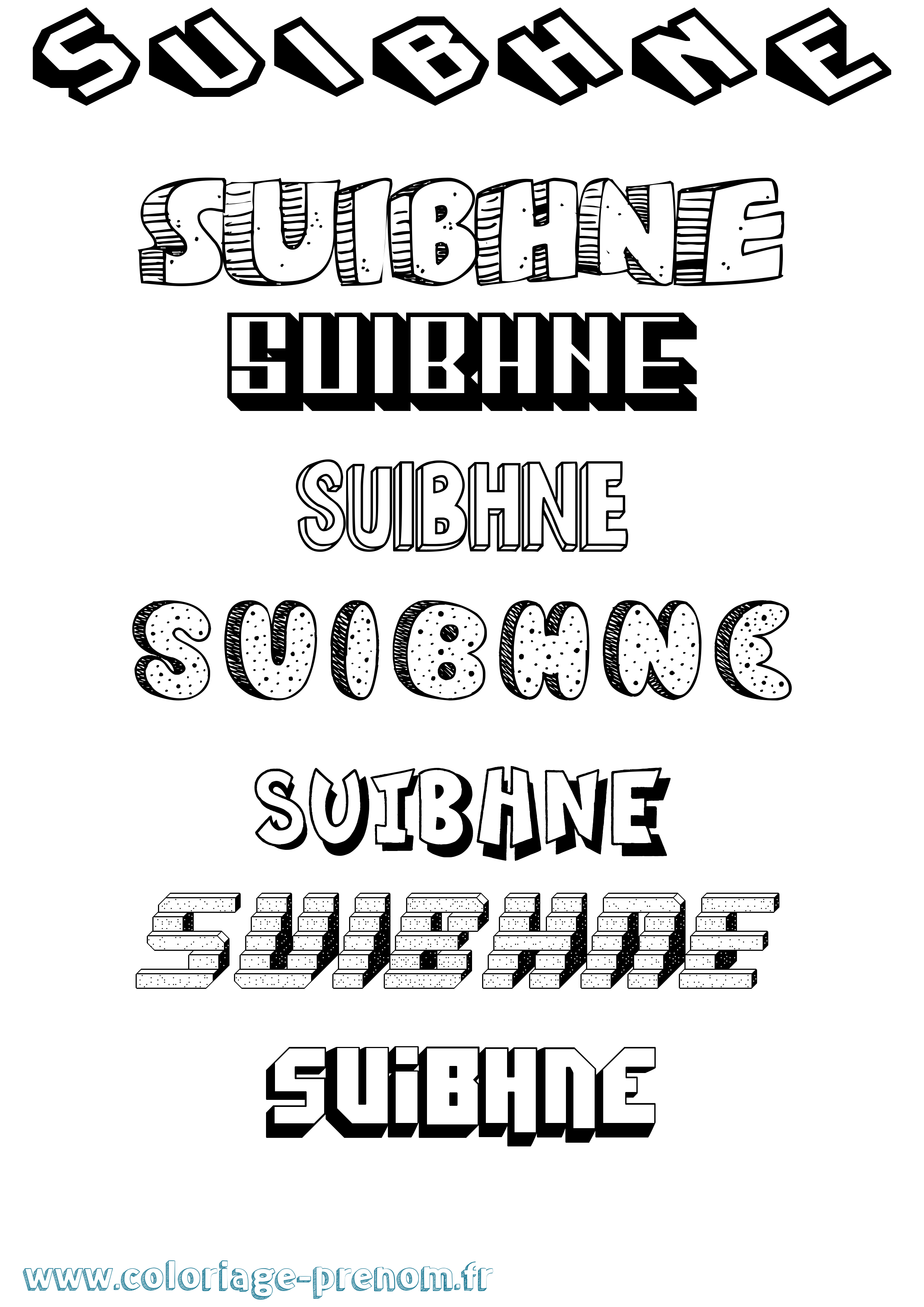 Coloriage Suibhne Effet 3D Coloriage prénom Suibhne Effet 3D