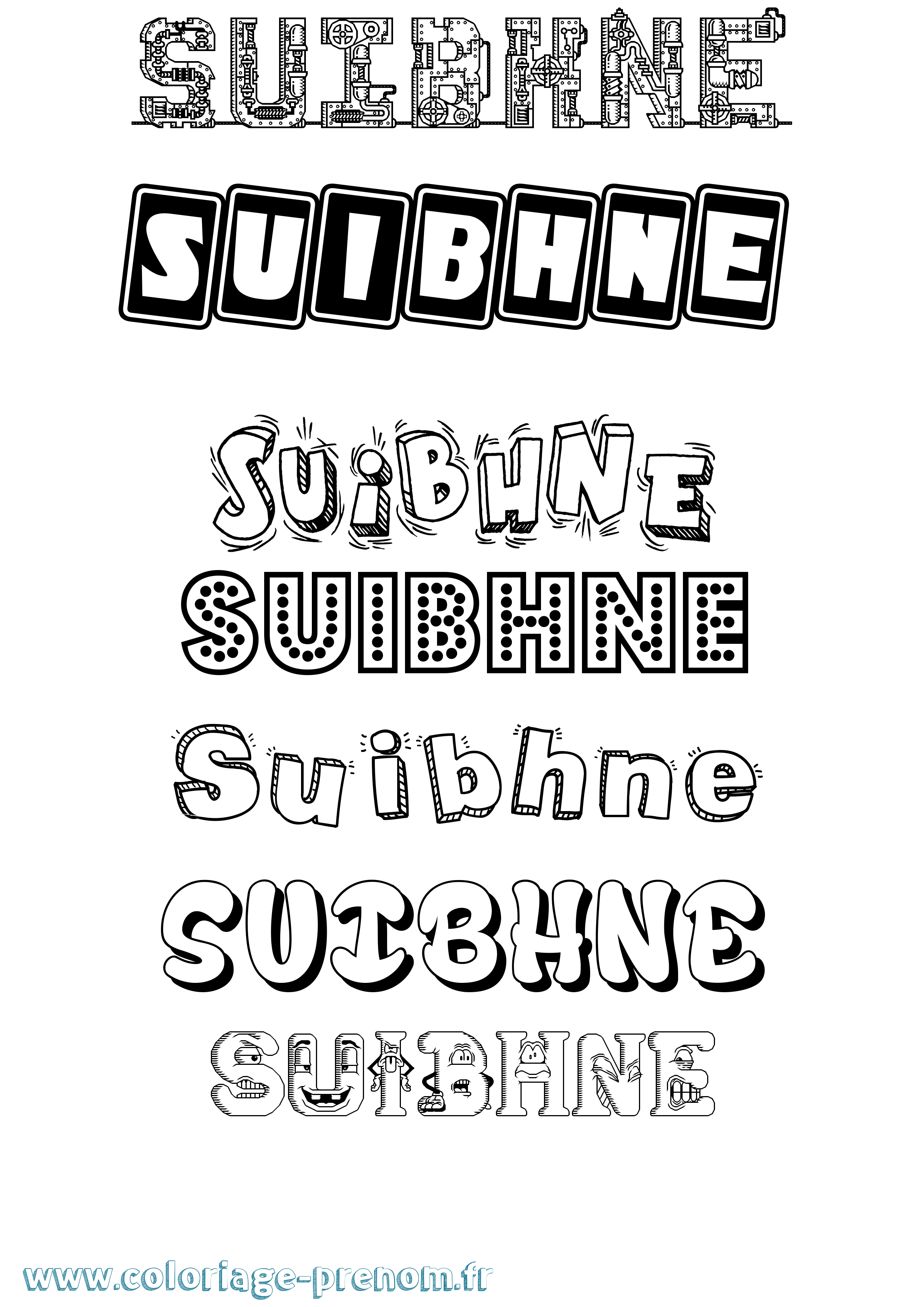 Coloriage Suibhne Fun Coloriage prénom Suibhne Fun