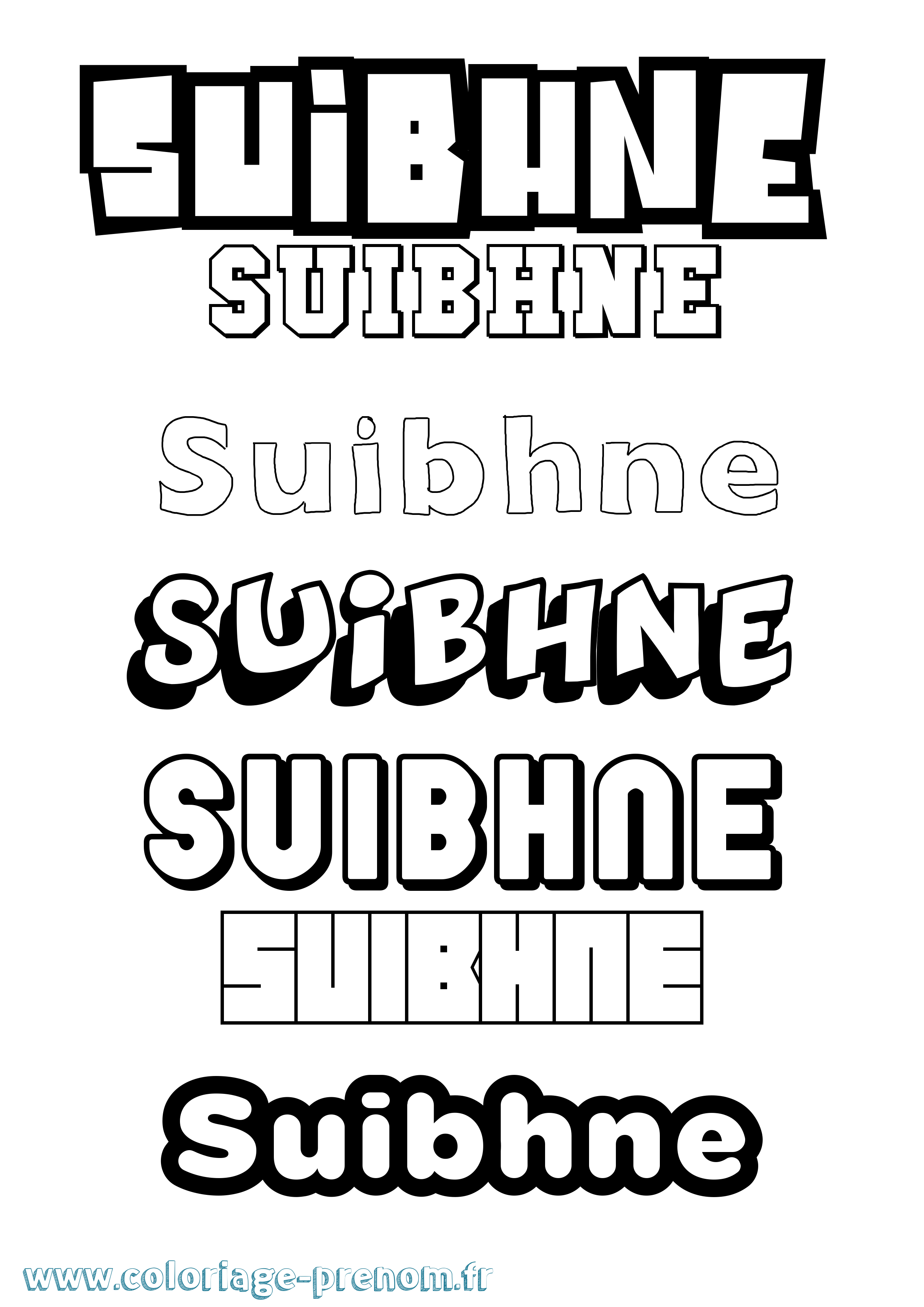 Coloriage Suibhne Simple Coloriage prénom Suibhne Simple