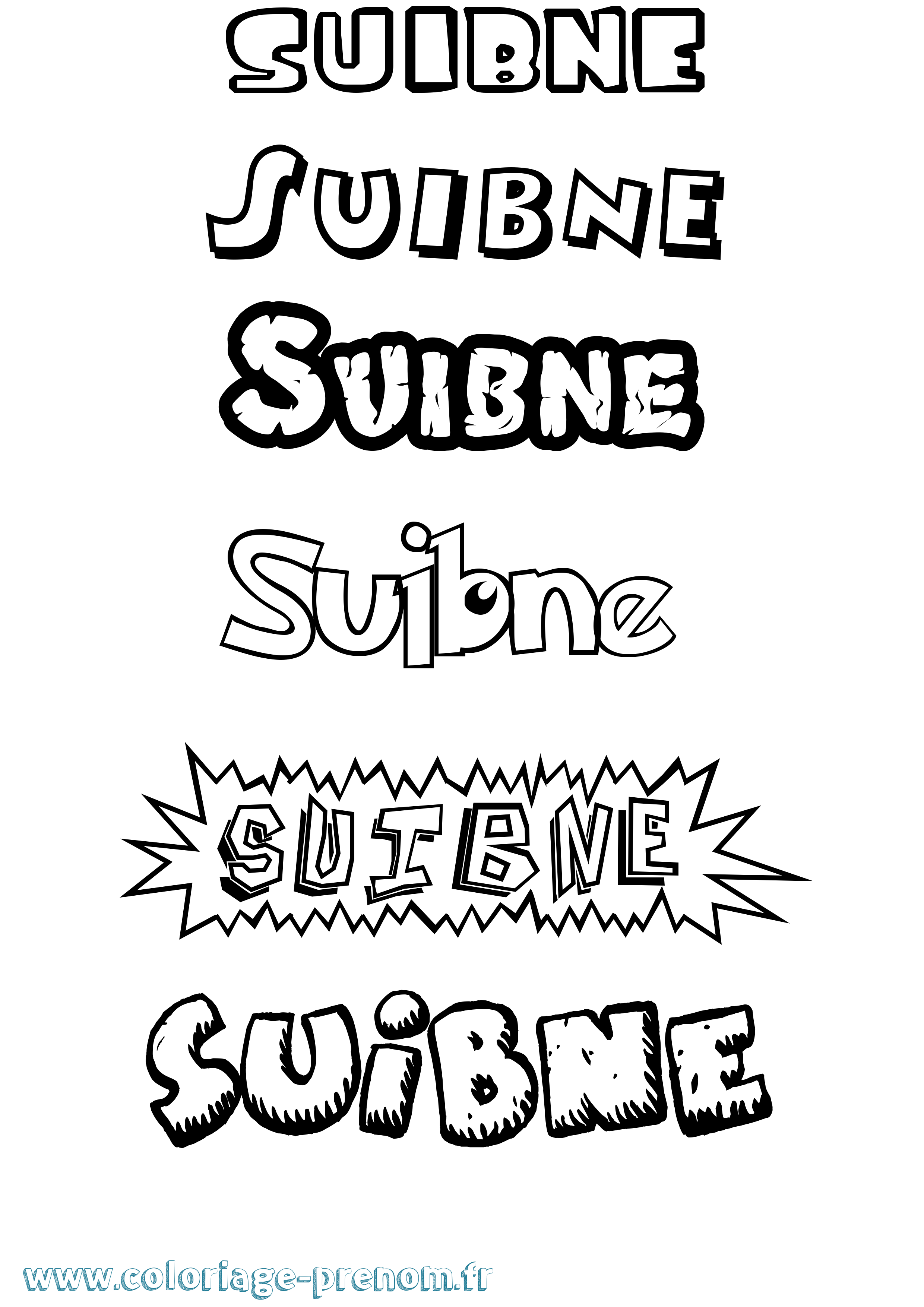 Coloriage Suibne Dessin Animé Coloriage prénom Suibne Dessin Animé