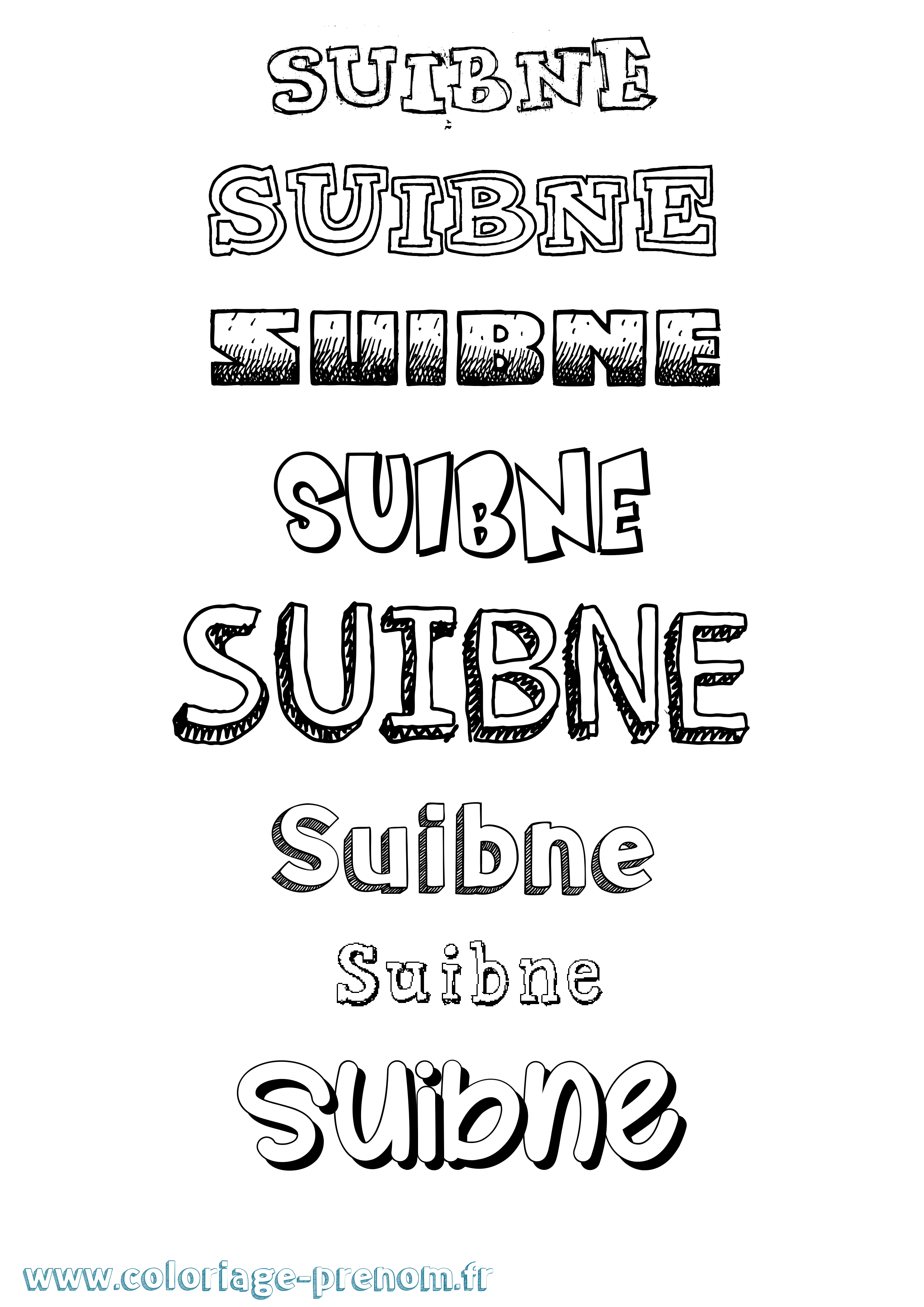 Coloriage Suibne Dessiné Coloriage prénom Suibne Dessiné