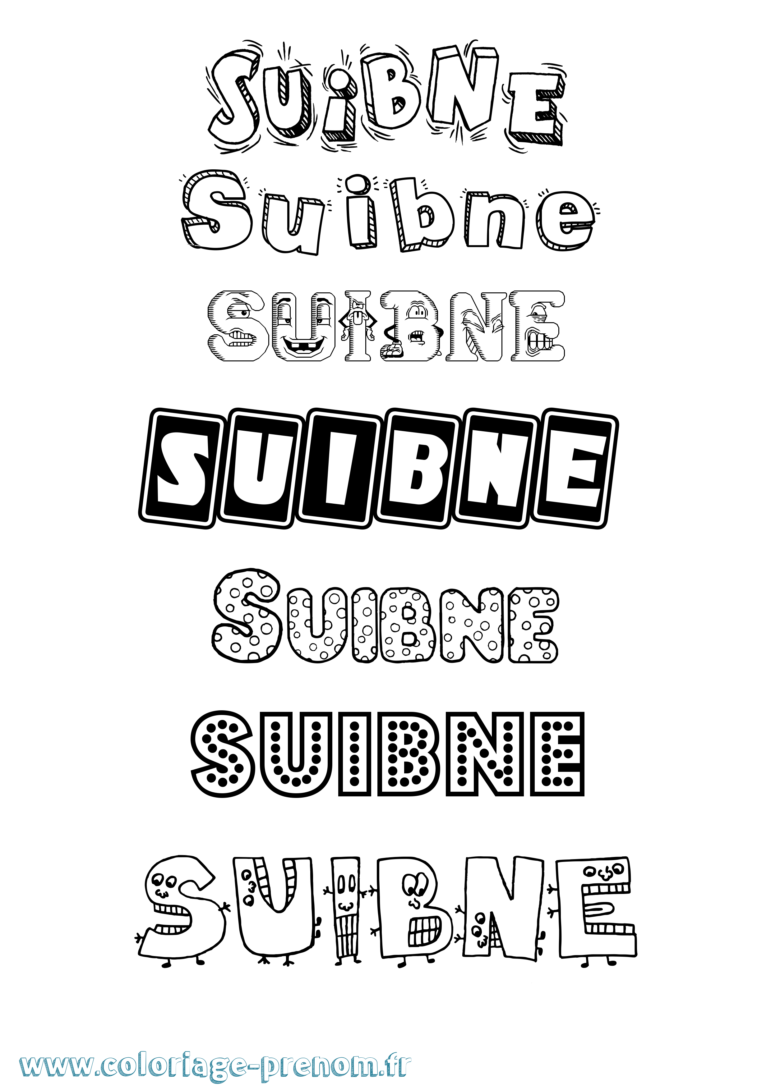 Coloriage Suibne Fun Coloriage prénom Suibne Fun